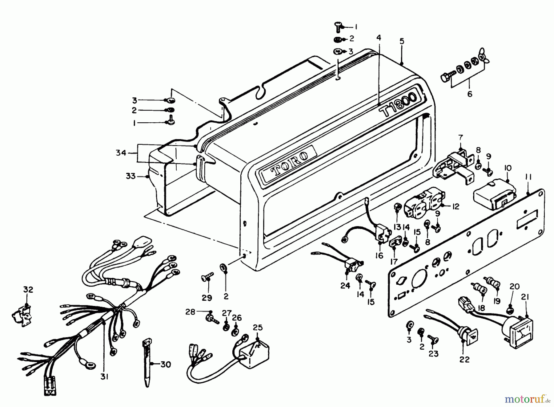  Toro Neu Generators 62018 (T1800) - Toro Generator, T1800, 1988 (8000001-8999999) CONTROL PANEL ASSEMBLY