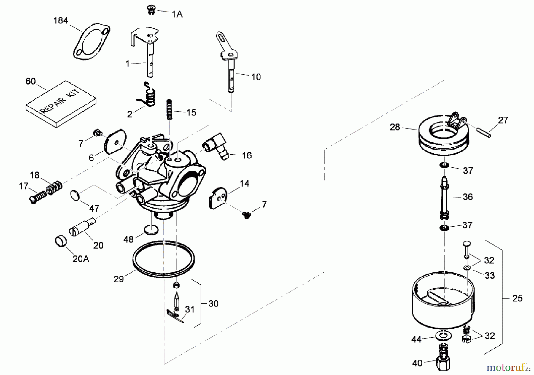 Toro Neu Snow Blowers/Snow Throwers Seite 2 38650 (1128 OXE) - Toro Power Max 1128 OXE Snowthrower, 2007 (270000001-270999999) CARBURETOR ASSEMBLY NO. 640169 TECUMSEH OH318SA-221812B