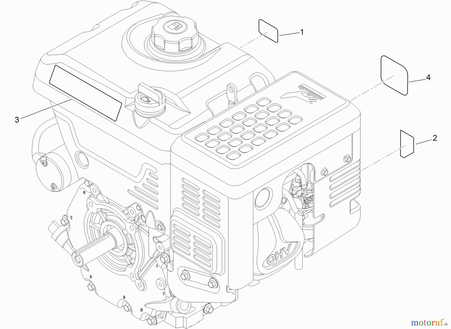 Toro Neu Snow Blowers/Snow Throwers Seite 2 38660 (928 OE) - Toro Power Max Heavy Duty 928 OE Snowthrower, 2013 (SN 313000001-313999999) ENGINE DECAL ASSEMBLY