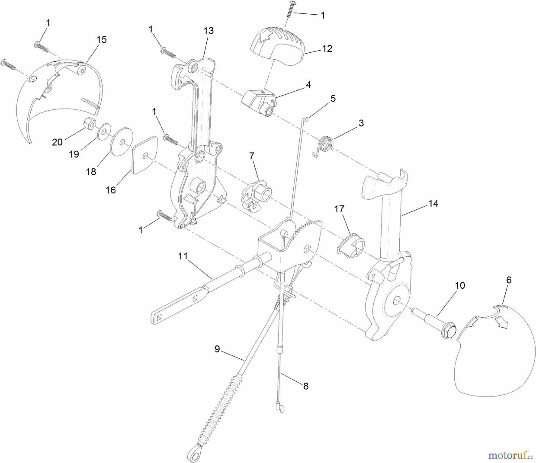 Toro Neu Snow Blowers/Snow Throwers Seite 2 38660 (928 OE) - Toro Power Max Heavy Duty 928 OE Snowthrower, 2013 (SN 313000001-313999999) LEVER CHUTE CONTROL ASSEMBLY