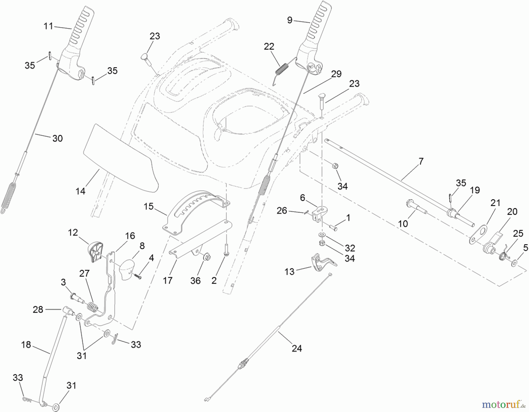 Toro Neu Snow Blowers/Snow Throwers Seite 2 38824 (1028 OXE) - Toro Power Max Heavy Duty 1028 OXE Snowthrower, 2013 (SN 313000001-313999999) HANDLE AND CONTROL ASSEMBLY