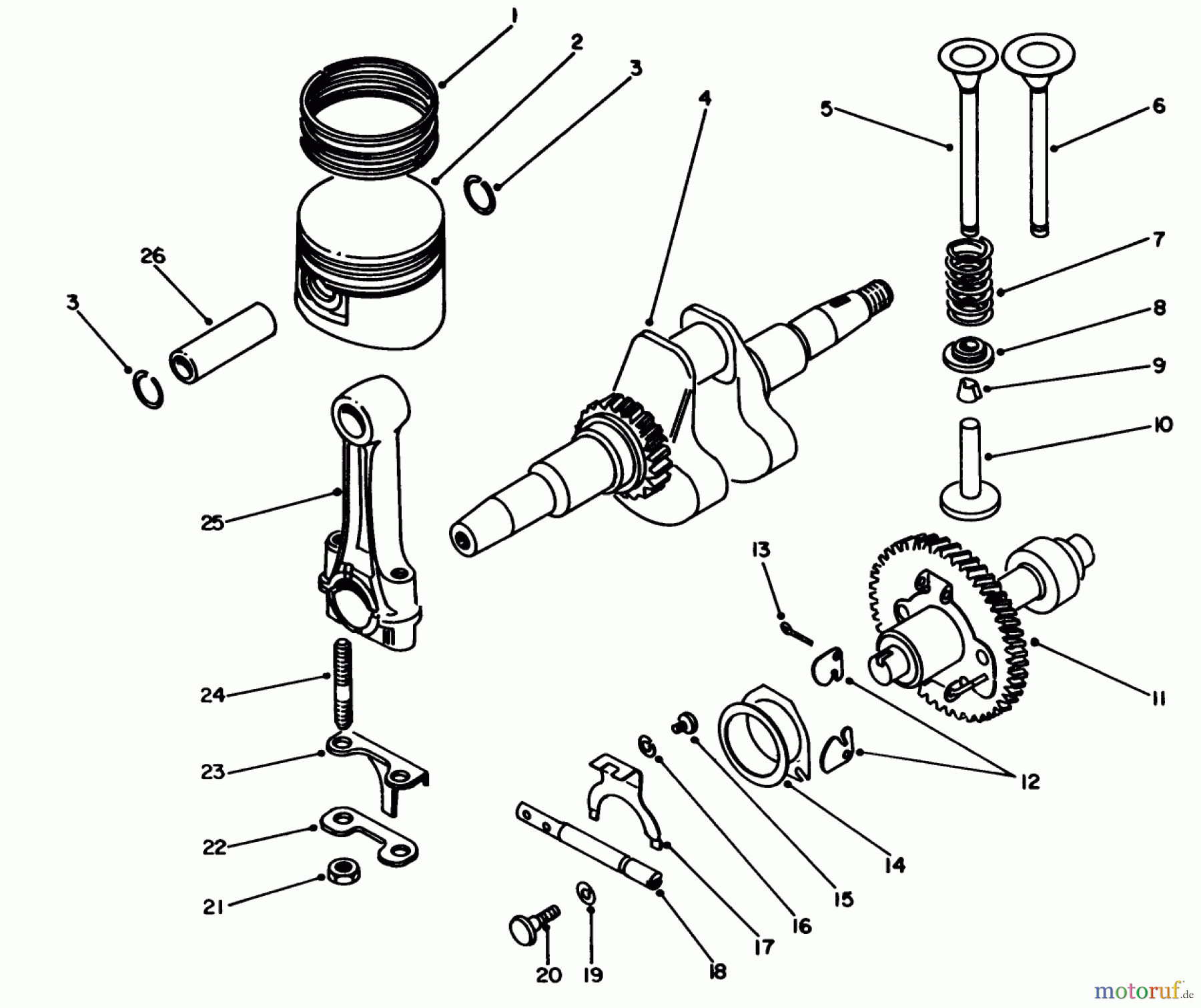  Toro Neu Generators 62030 (T3000) - Toro Generator, T3000, 1983 (3000001-3999999) CRANKSHAFT & CAMSHAFT ASSEMBLY