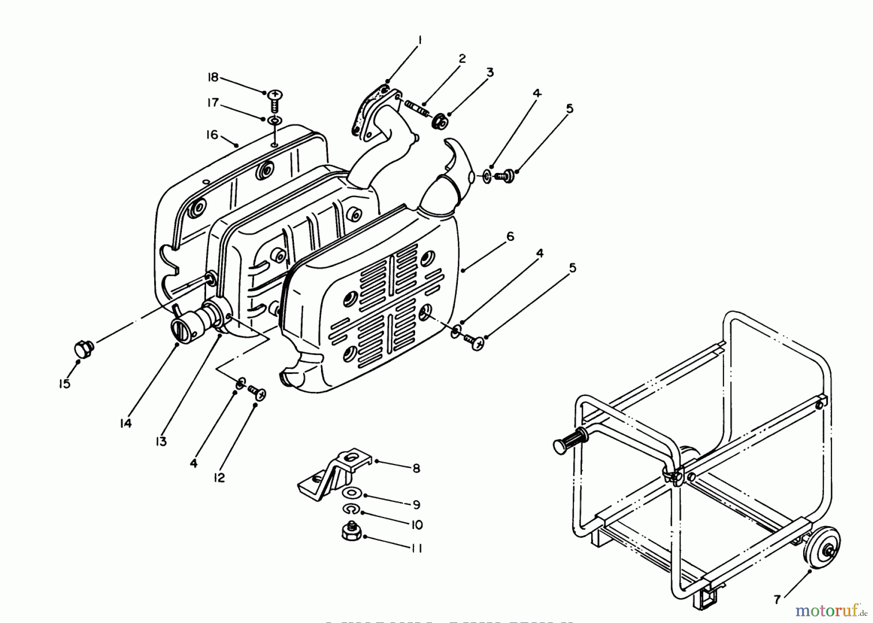  Toro Neu Generators 62032 (T3000D) - Toro Generator, T3000D, 1984 (4000001-4999999) EXHAUST ASSEMBLY