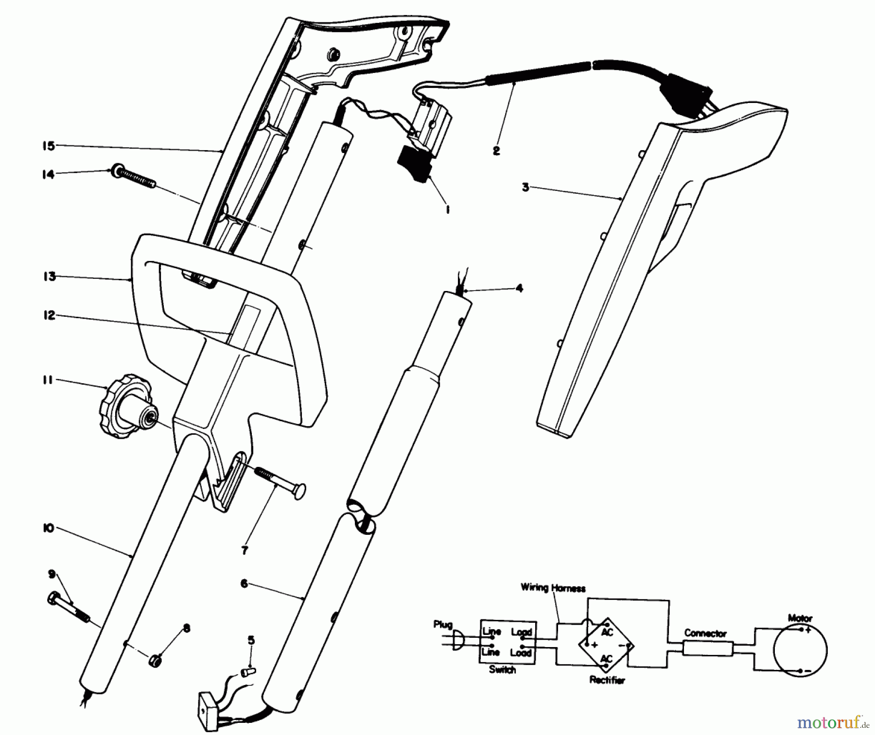 Toro Neu Tillers/Cultivators 51750 - Toro Power Hoe, 1982 (2000001-2999999) HANDLE ASSEMBLY