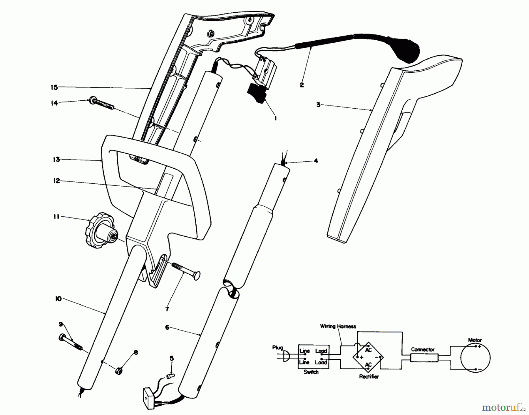 Toro Neu Tillers/Cultivators 51750 - Toro Power Hoe, 1984 (4000001-4999999) HANDLE ASSEMBLY