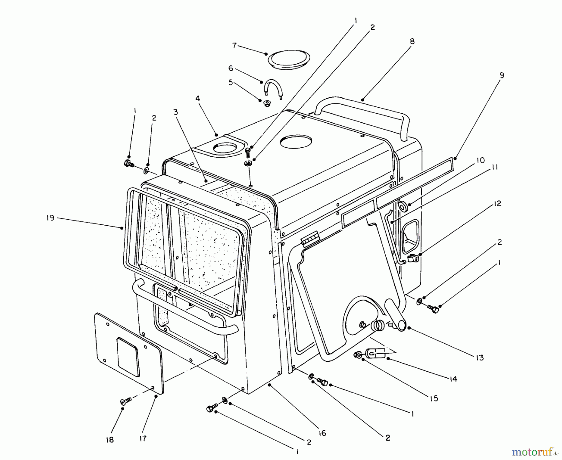 Toro Neu Generators 62040 (T4000D) - Toro Generator, T4000D, 1984 (4000001-4999999) ENGINE COVER ASSEMBLY