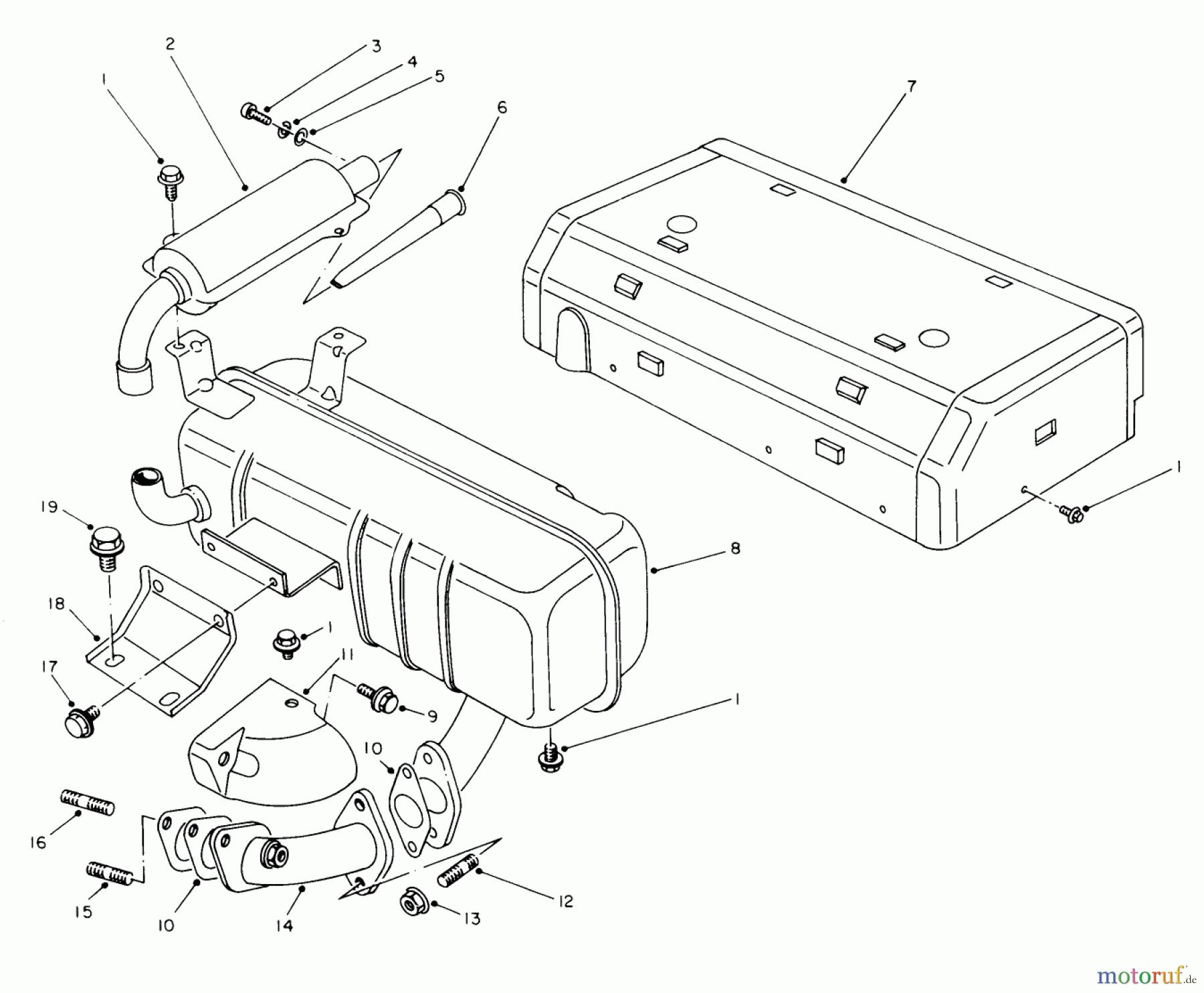  Toro Neu Generators 62040 (T4000D) - Toro Generator, T4000D, 1984 (4000001-4999999) MUFFLER ASSEMBLY