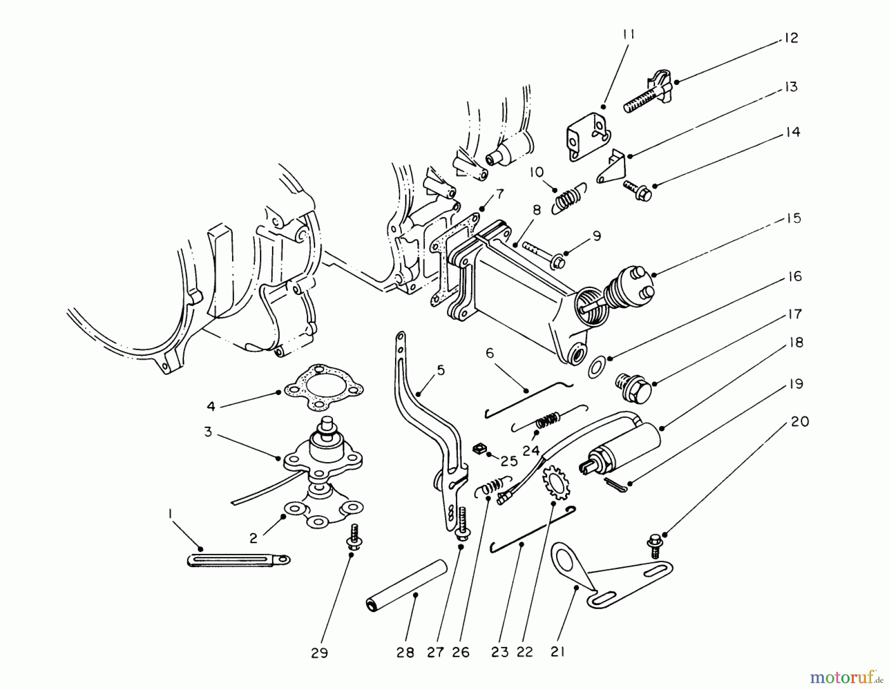 Toro Neu Generators 62040 (T4000D) - Toro Generator, T4000D, 1984 (4000001-4999999) THROTTLE CONTROL & OIL FILL ASSEMBLY