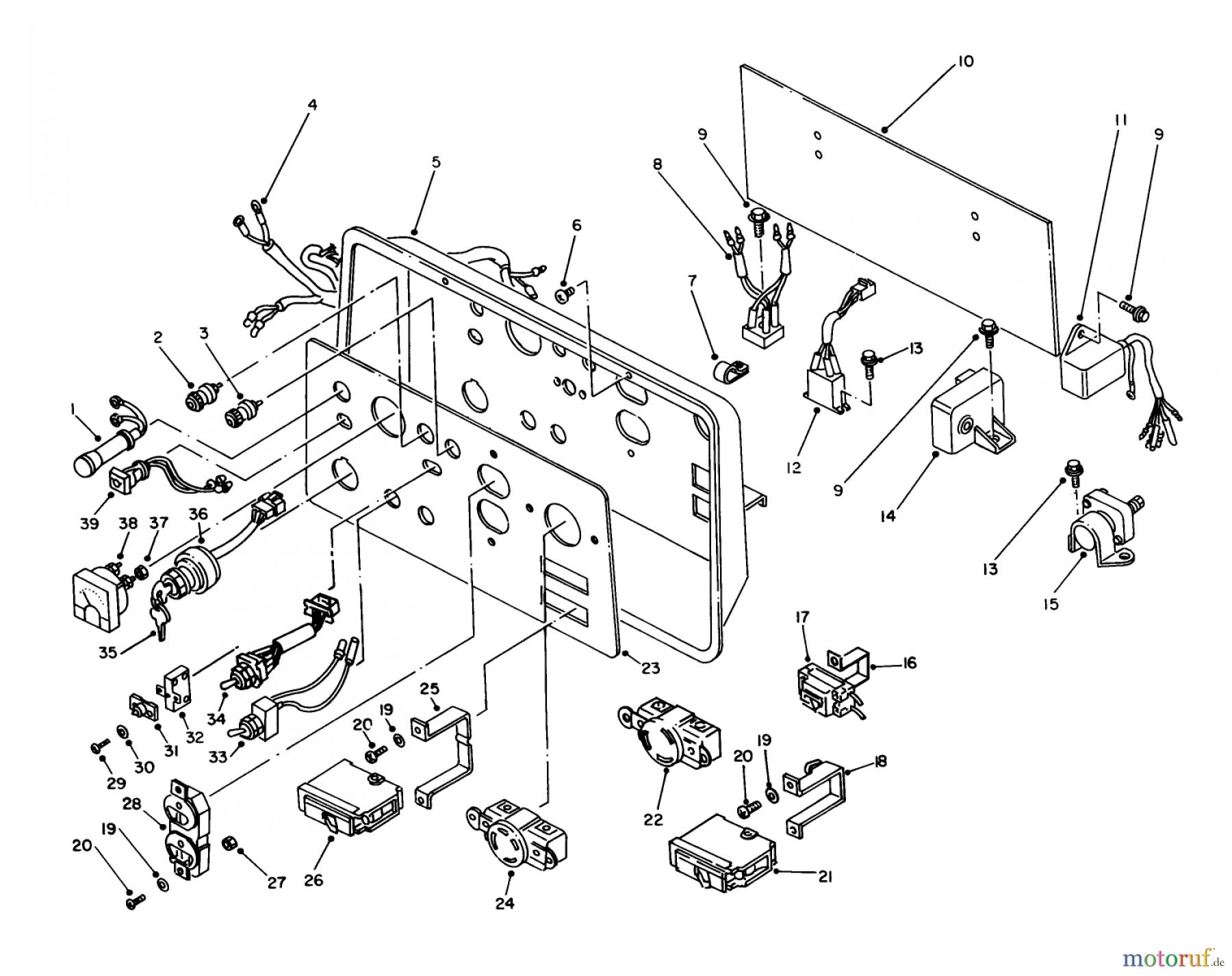 Toro Neu Generators 62040 (T4000D) - Toro Generator, T4000D, 1985 (5000001-5999999) CONTROL PANEL ASSEMBLY