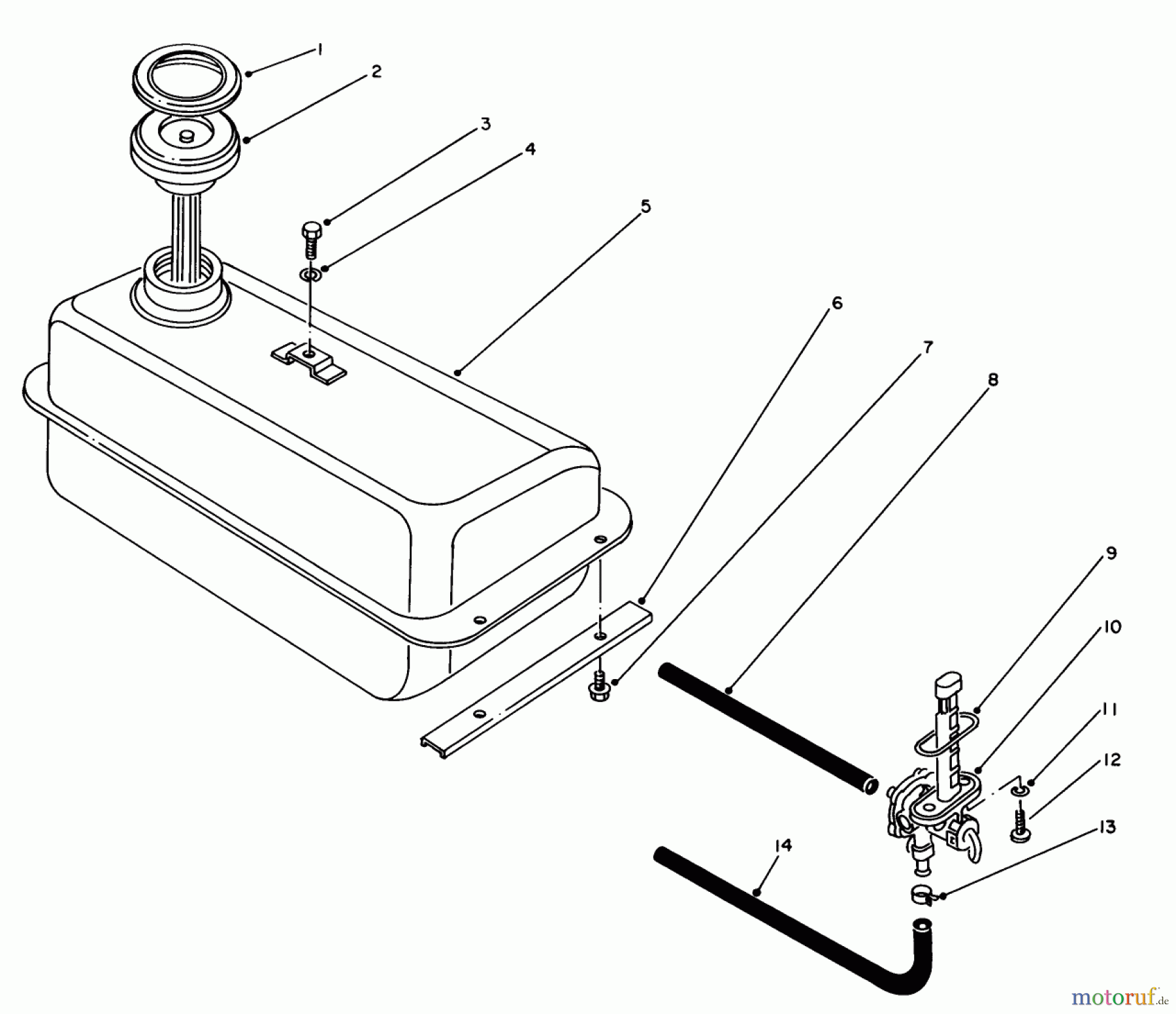 Toro Neu Generators 62040 (T4000D) - Toro Generator, T4000D, 1985 (5000001-5999999) FUEL TANK ASSEMBLY