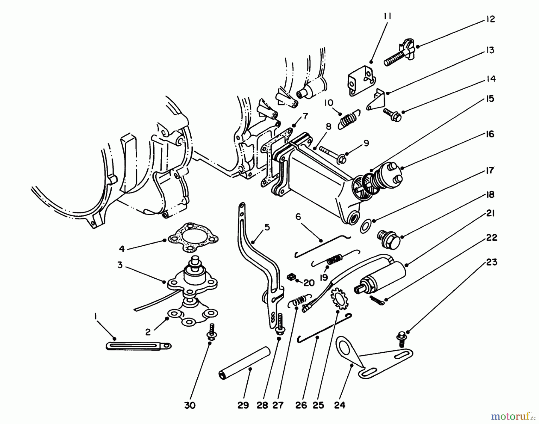  Toro Neu Generators 62040 (T4000D) - Toro Generator, T4000D, 1985 (5000001-5999999) THROTTLE CONTROL & GOVERNOR ASSEMBLY