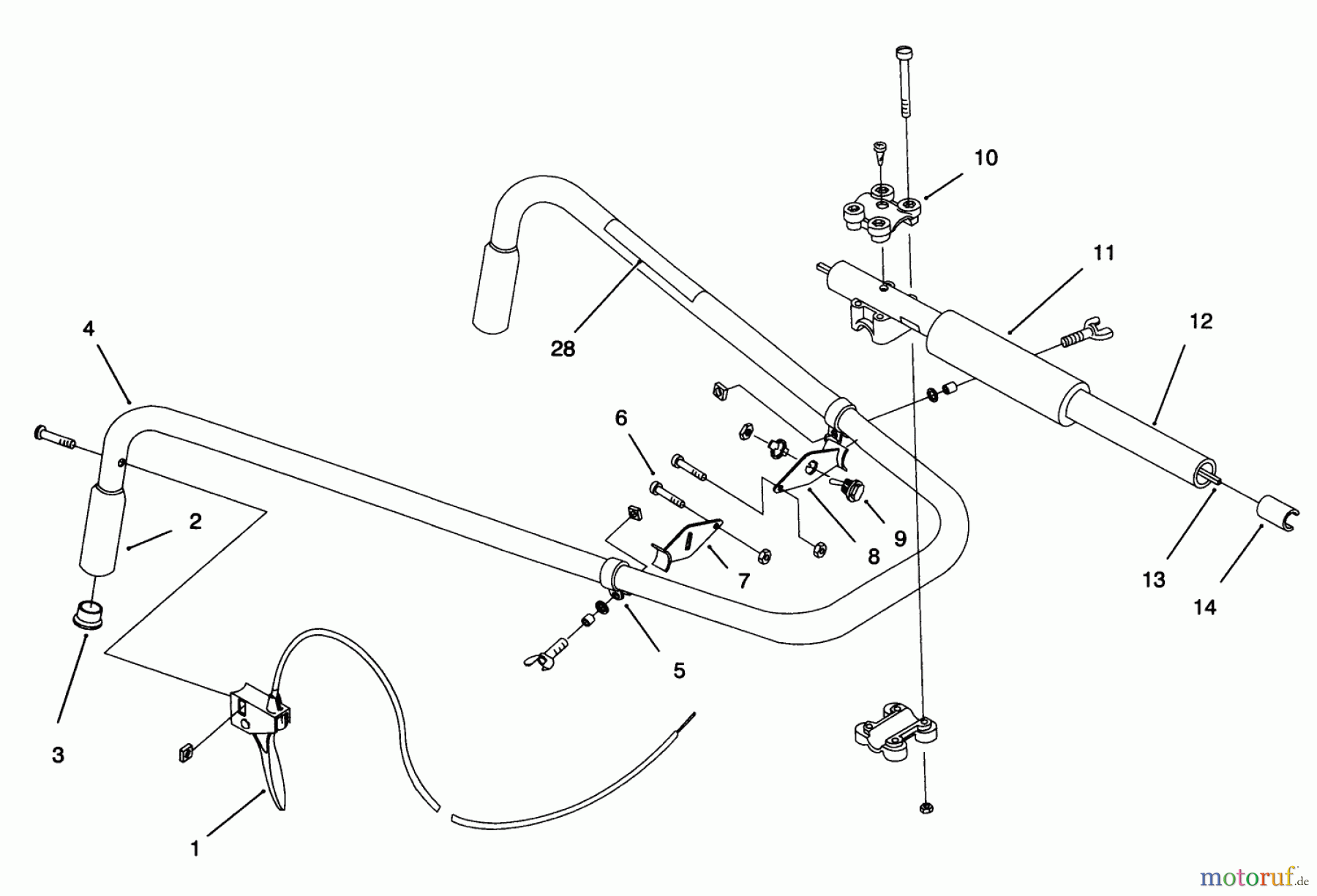 Toro Neu Tillers/Cultivators 58356 - Toro Garden Cultivator, 1996 (69000001-69999999) HANDLE ASSEMBLY