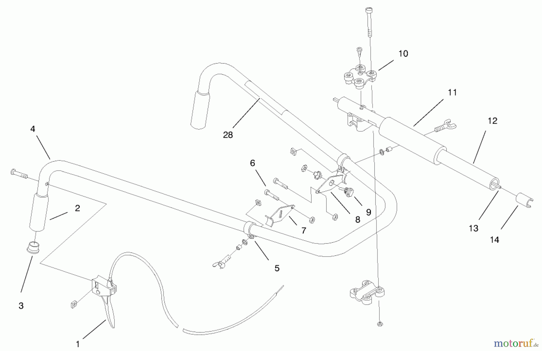 Toro Neu Tillers/Cultivators 58356 - Toro Garden Cultivator, 1997 (79000001-79999999) HANDLE ASSEMBLY