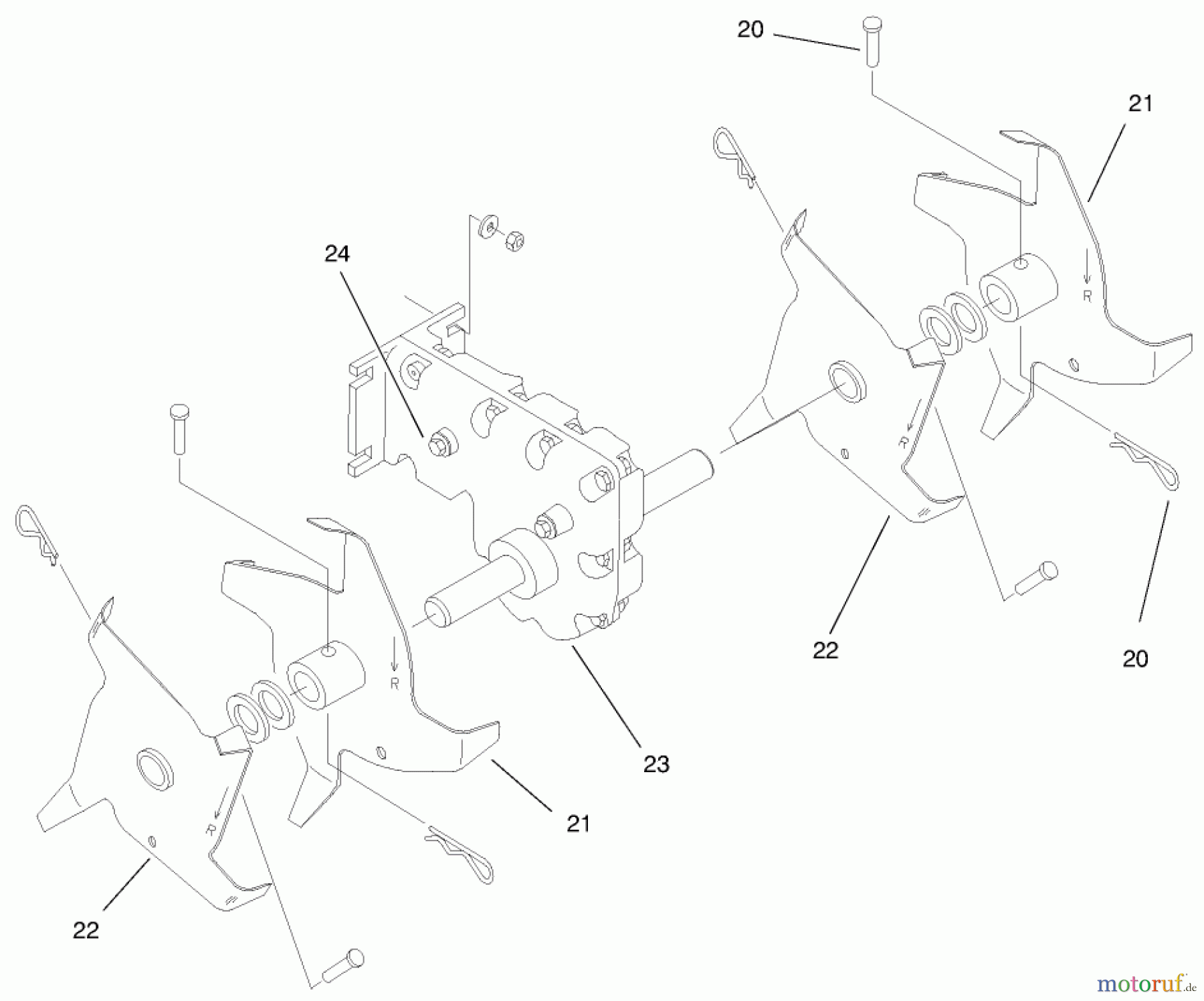 Toro Neu Tillers/Cultivators 58356 - Toro Garden Cultivator, 1997 (79000001-79999999) TINE ASSEMBLY