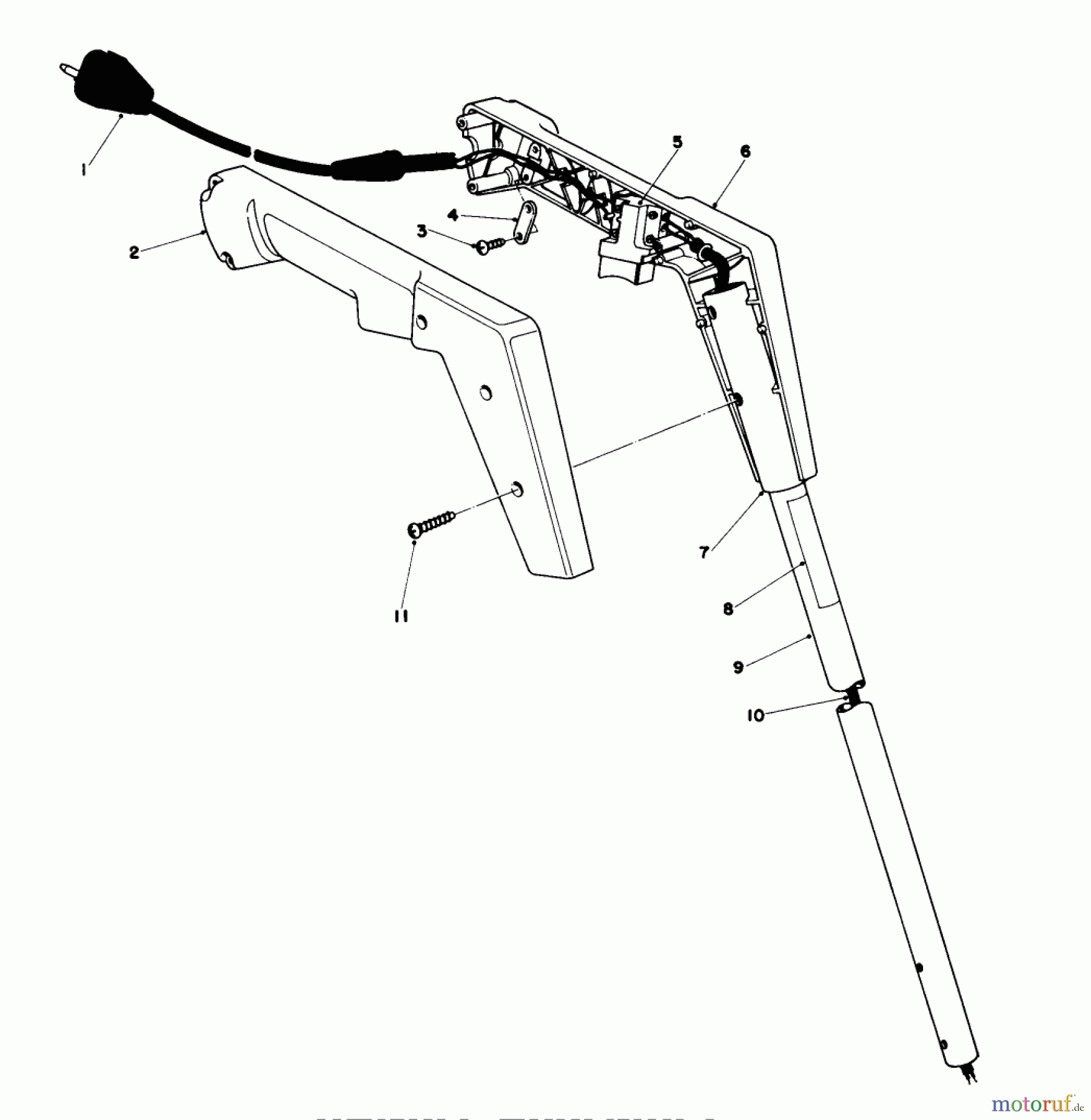  Toro Neu Trimmers, String/Brush 51210 (900) - Toro 900 Electric Trimmer, 1980 (0000001-0999999) HANDLE ASSEMBLY