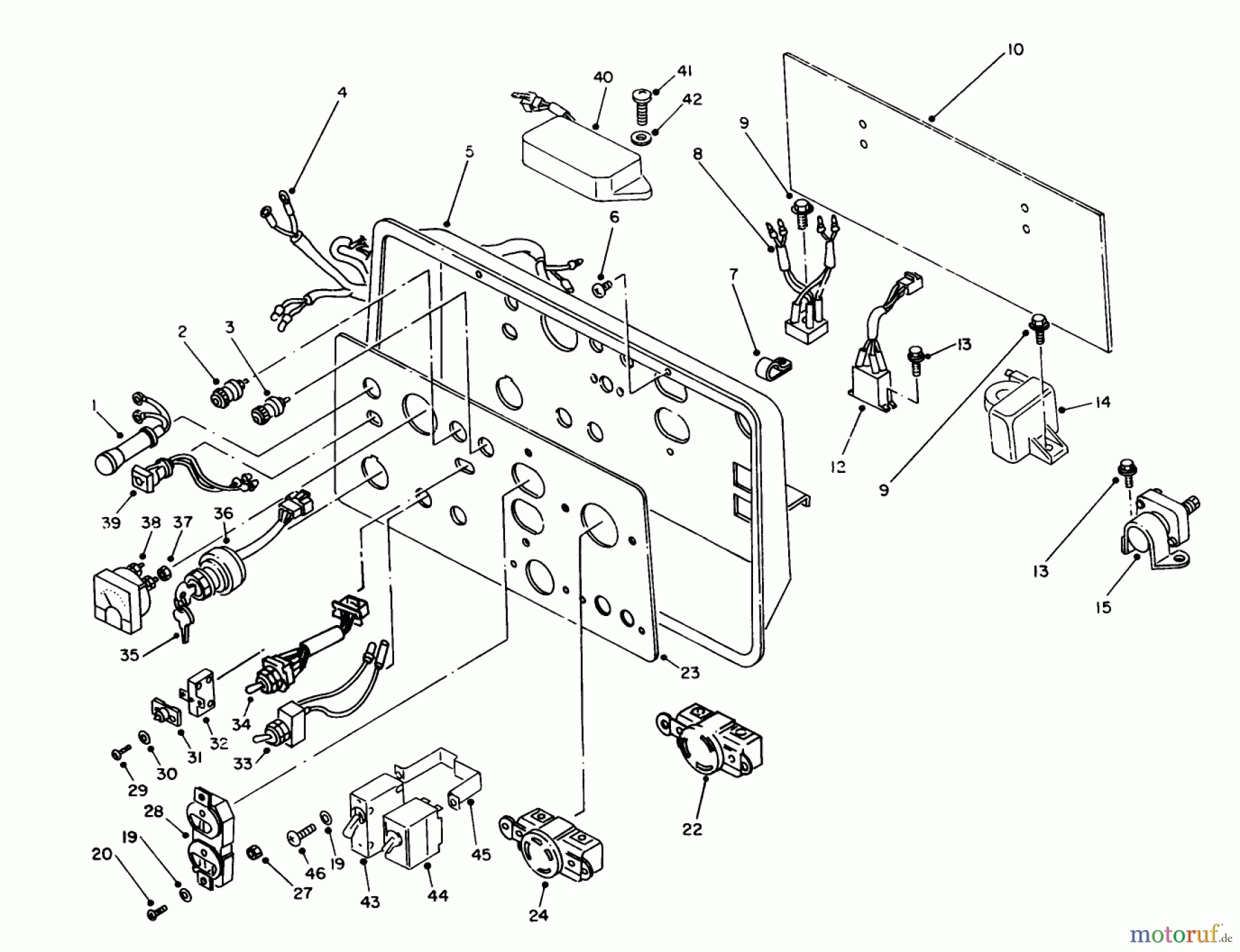 Toro Neu Generators 62040 (T4000D) - Toro Generator, T4000D, 1988 (8000001-8999999) CONTROL PANEL ASSEMBLY