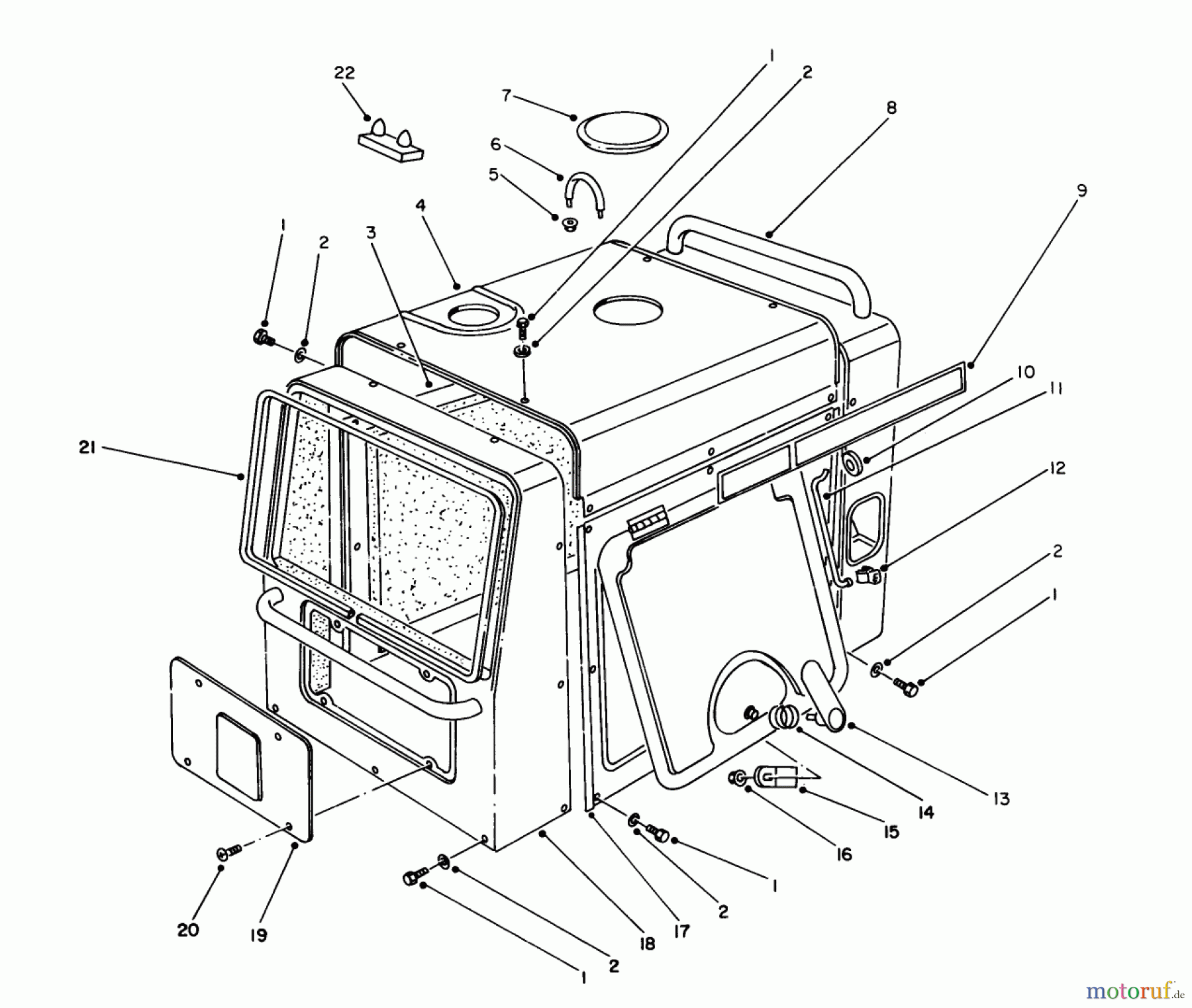 Toro Neu Generators 62040 (T4000D) - Toro Generator, T4000D, 1988 (8000001-8999999) ENGINE COVER ASSEMBLY