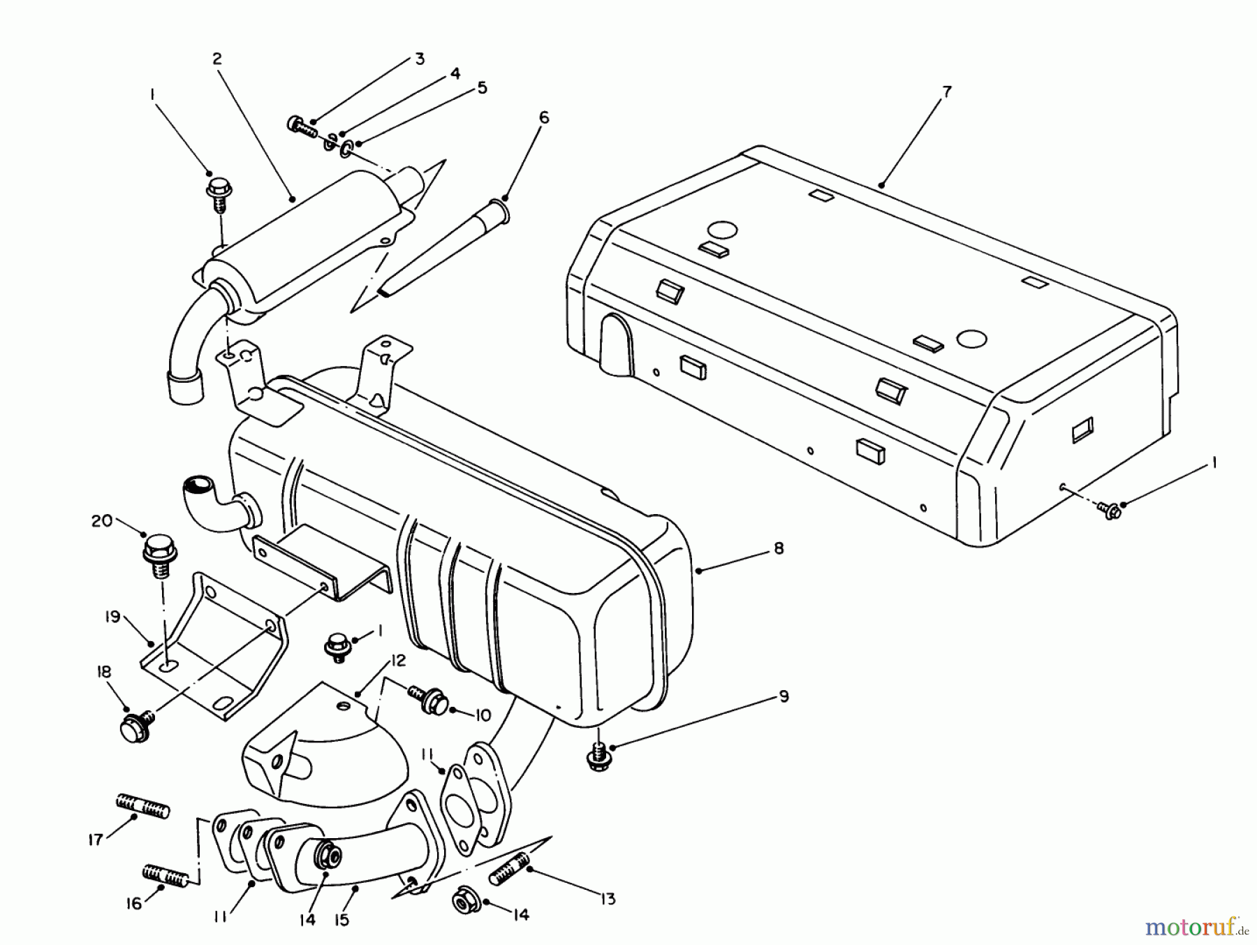 Toro Neu Generators 62040 (T4000D) - Toro Generator, T4000D, 1988 (8000001-8999999) EXHAUST ASSEMBLY