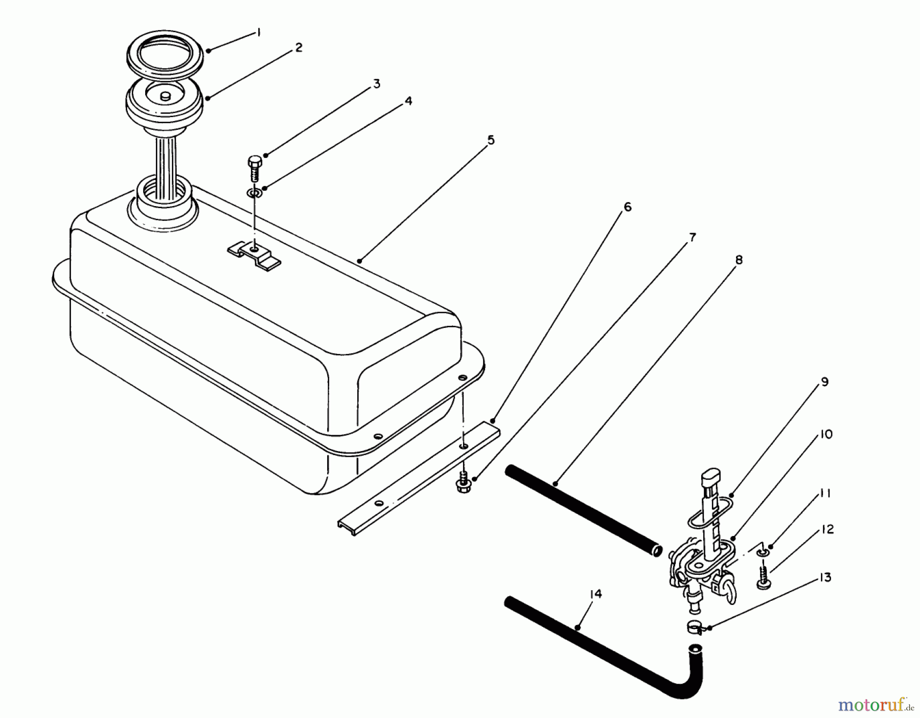 Toro Neu Generators 62040 (T4000D) - Toro Generator, T4000D, 1988 (8000001-8999999) FUEL TANK ASSEMBLY