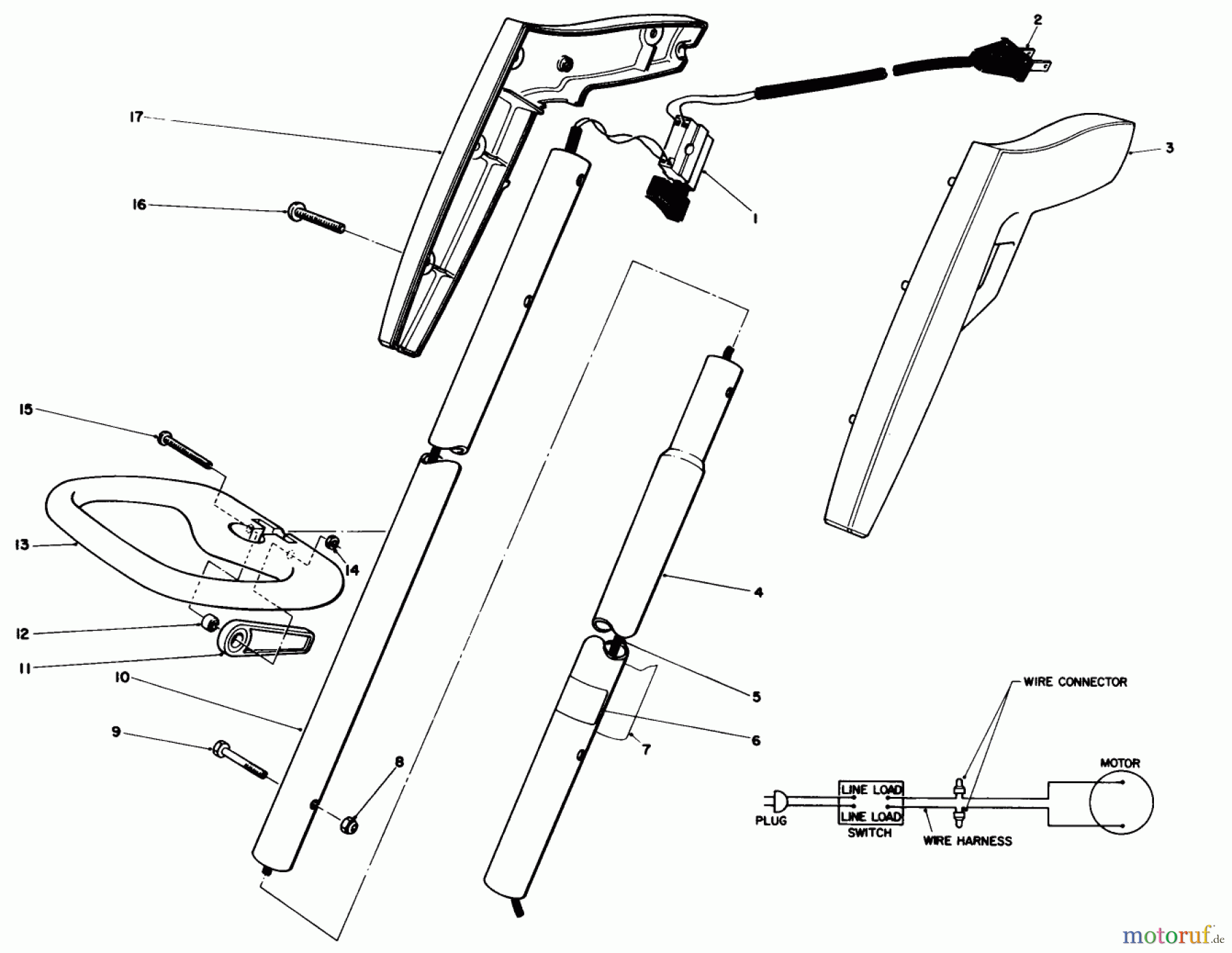  Toro Neu Trimmers, String/Brush 51245C (1010) - Toro 1010 Electric Trimmer, 1986 (6000001-6999999) HOUSING ASSEMBLY