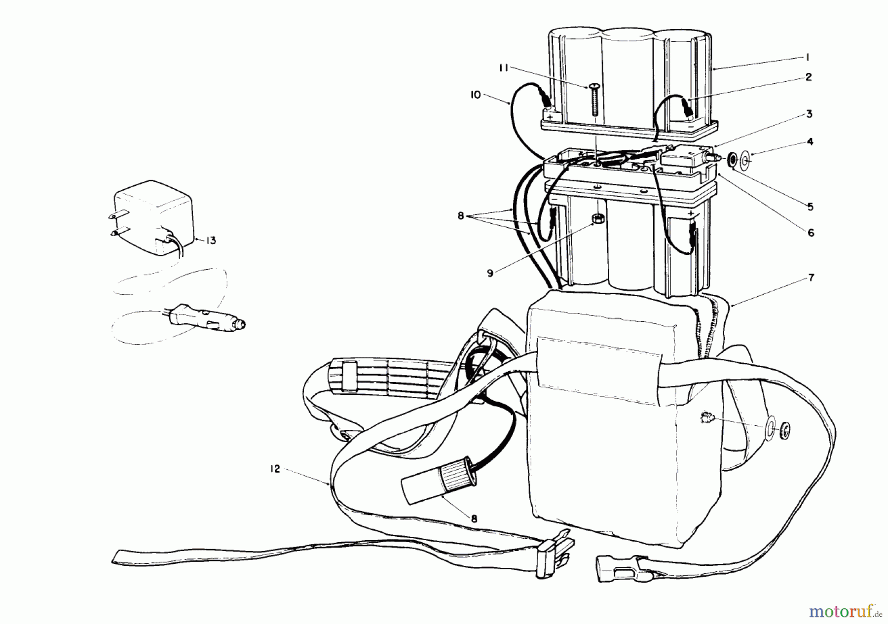 Toro Neu Hedge Trimmers 51780 - Toro Hedge Trimmer w/ Pack, 1990 (0000001-0999999) BATTERY PACK ASSEMBLY