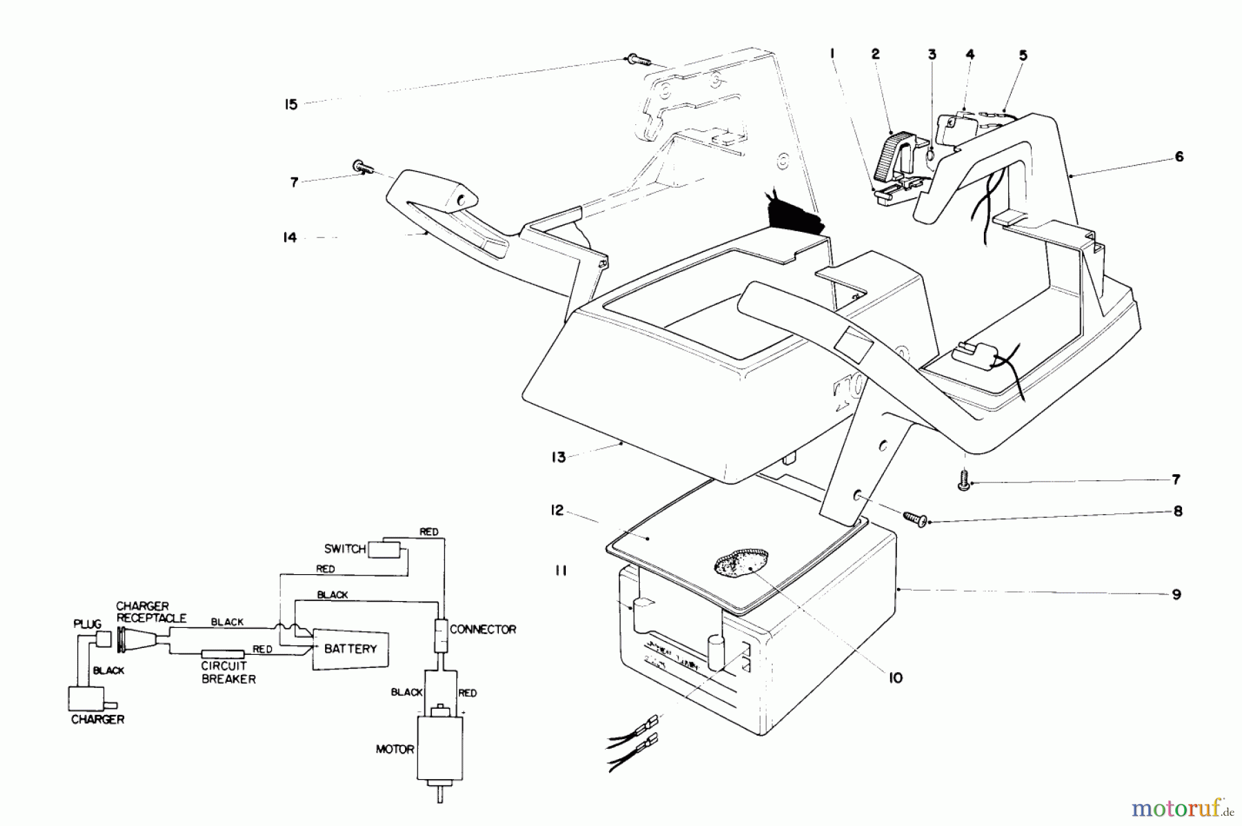  Toro Neu Trimmers, String/Brush 51560C (CL 710) - Toro CL 710 Electric Trimmer, 1987 (7000001-7999999) UPPER CASE ASSEMBLY