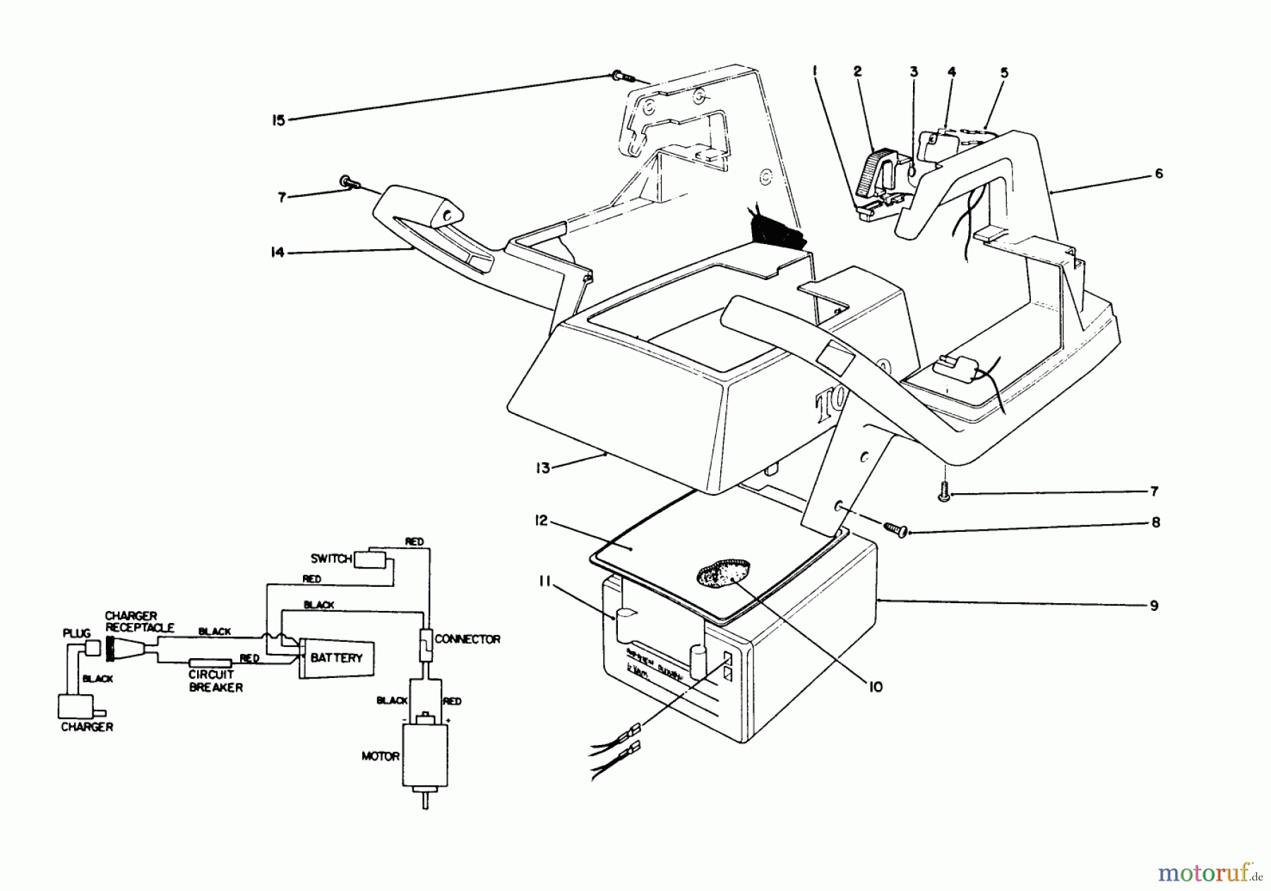 Toro Neu Trimmers, String/Brush 51560C (CL 710) - Toro CL 710 Electric Trimmer, 1989 (9000001-9999999) UPPER CASE ASSEMBLY
