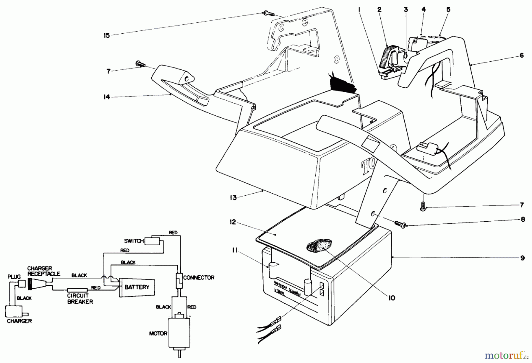 Toro Neu Trimmers, String/Brush 51561 (710) - Toro 710 Electric Trimmer, 1990 (0000001-0999999) UPPER CASE ASSEMBLY