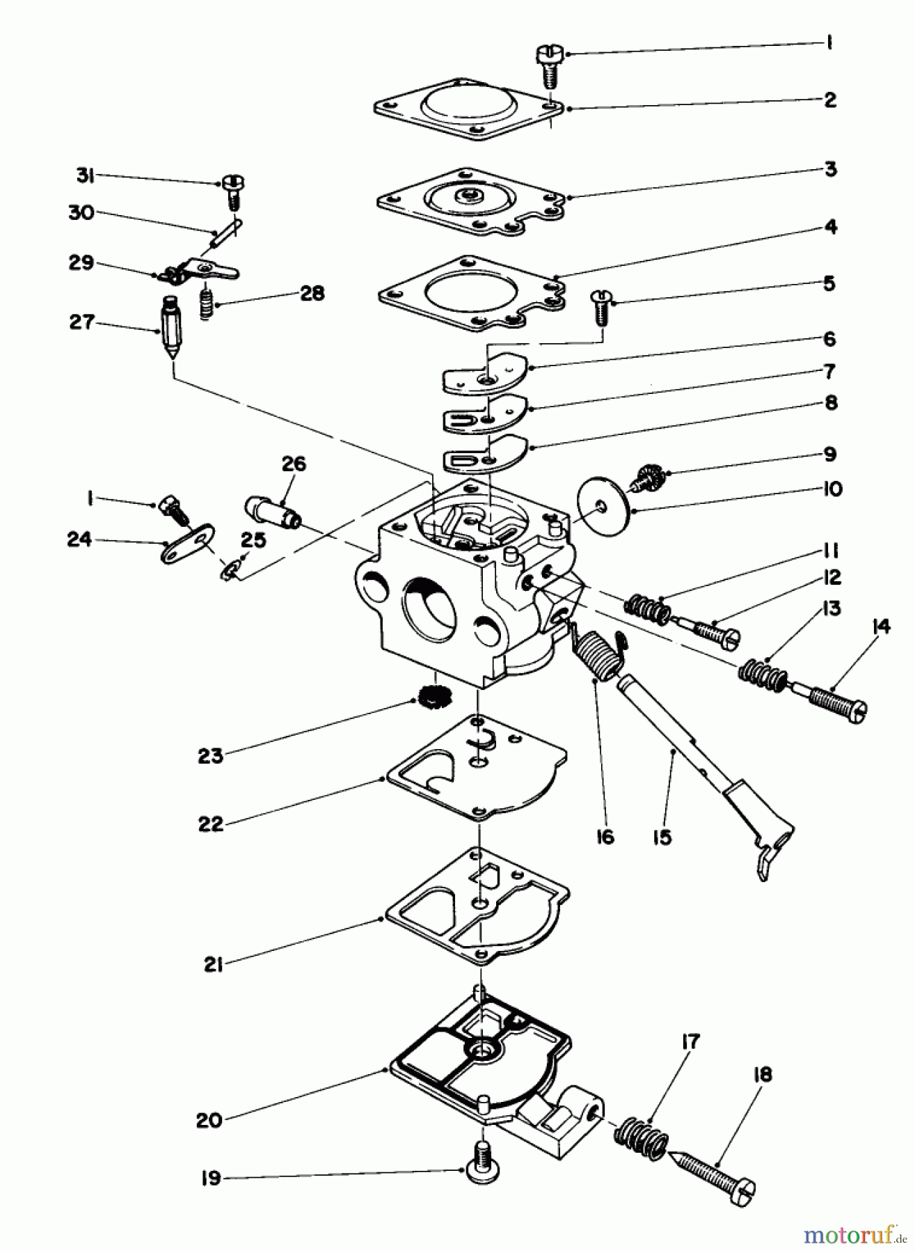  Toro Neu Trimmers, String/Brush 51603 (TC 300) - Toro TC 300 Gas Trimmer, 1983 (3000001-3999999) CARBURETOR ASSEMBLY NO. 45-2870