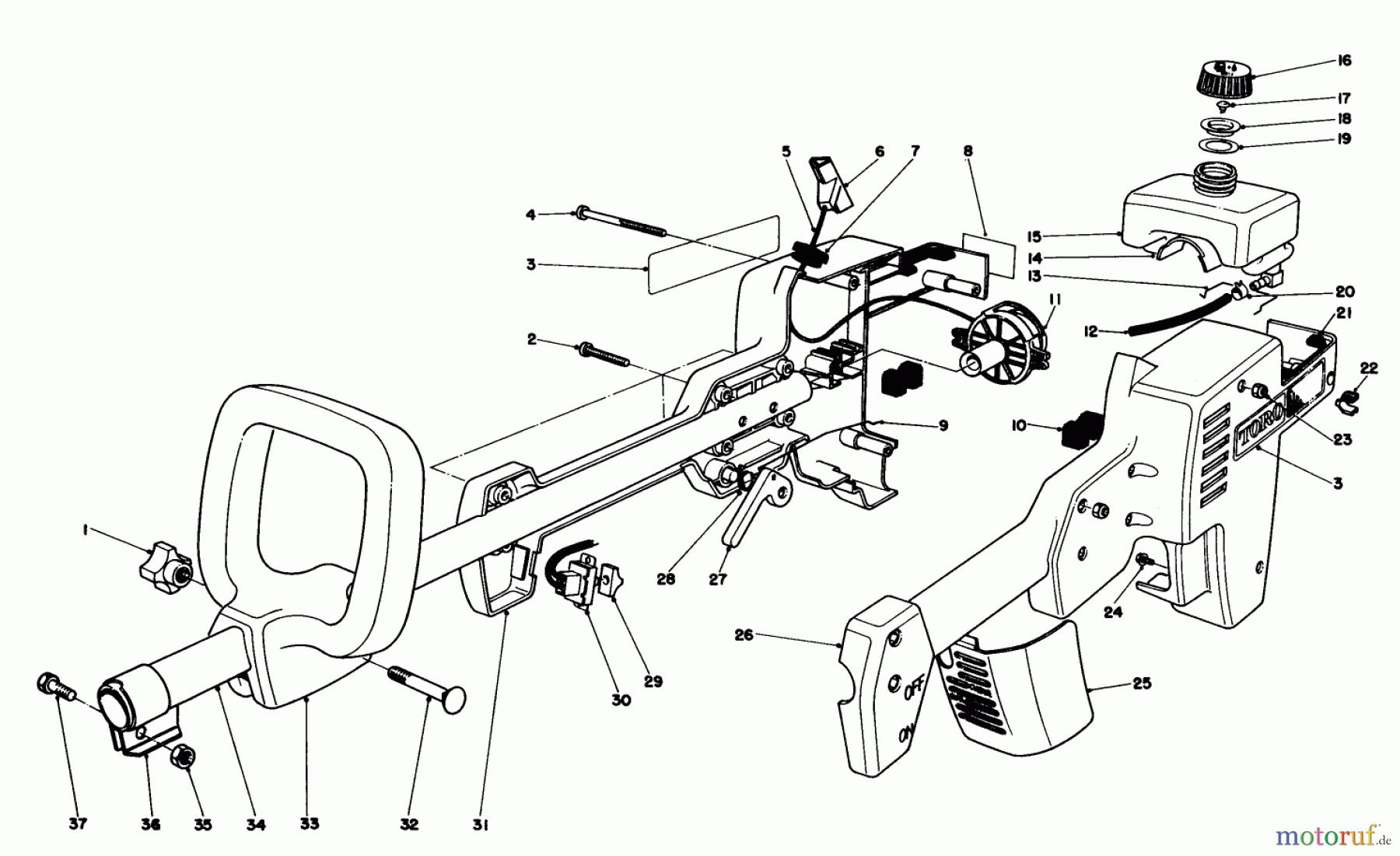  Toro Neu Trimmers, String/Brush 51604 (TC 400) - Toro TC 400 Gas Trimmer, 1983 (3000001-3999999) ENGINE HOUSING ASSEMBLY