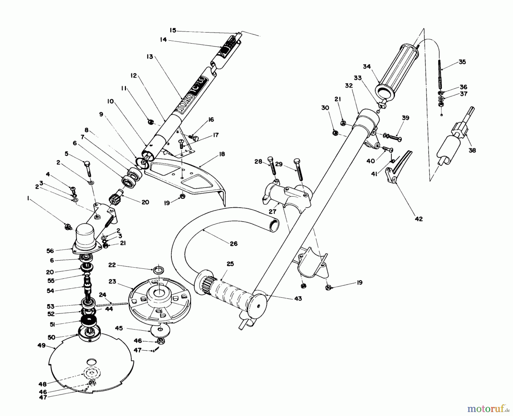 Toro Neu Trimmers, String/Brush 51607 (TC 700) - Toro TC 700 Gas Trimmer, 1983 (3000001-3999999) HANDLE ASSEMBLY