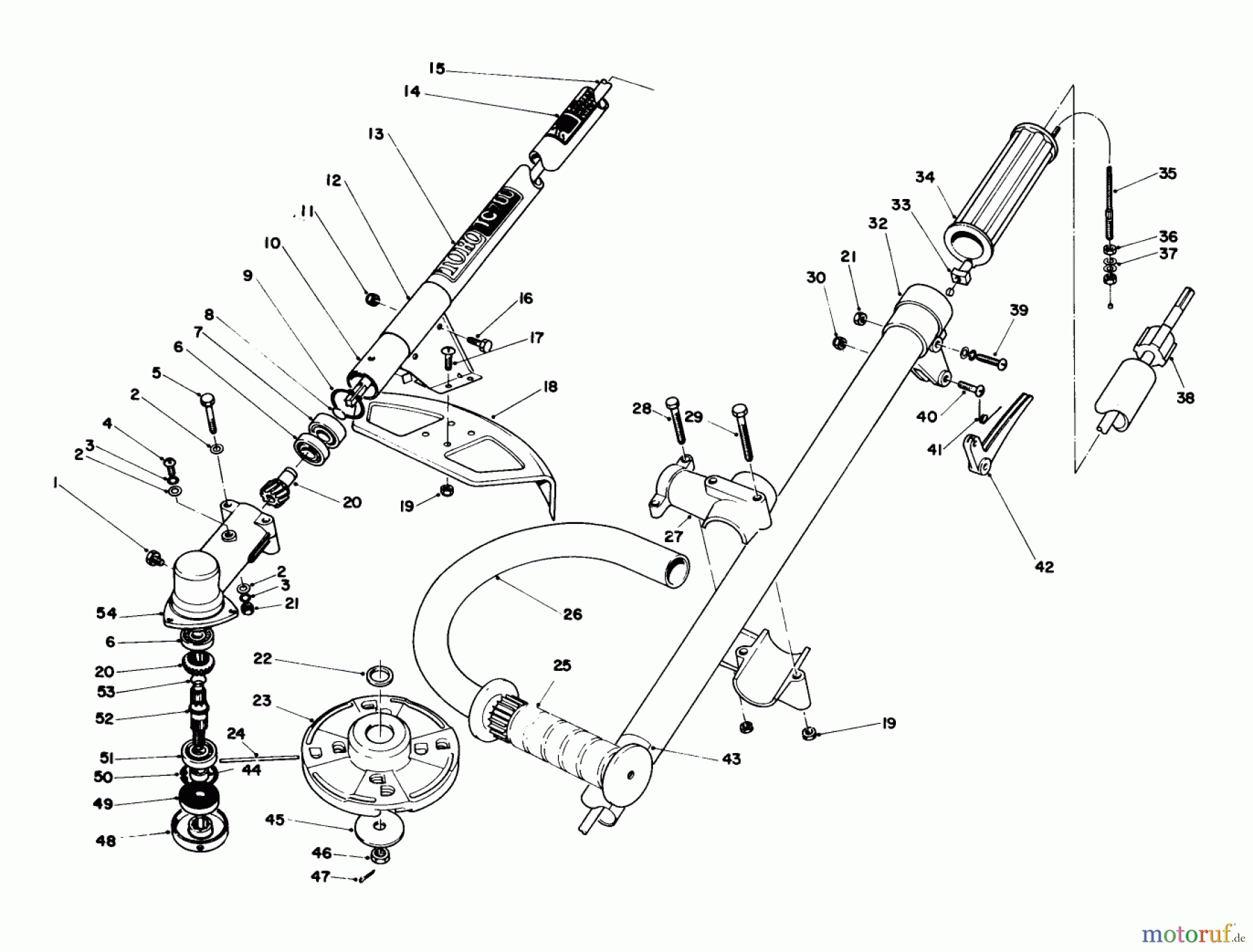 Toro Neu Trimmers, String/Brush 51607 (TC 700) - Toro TC 700 Gas Trimmer, 1984 (4000001-4999999) HANDLE ASSEMBLY