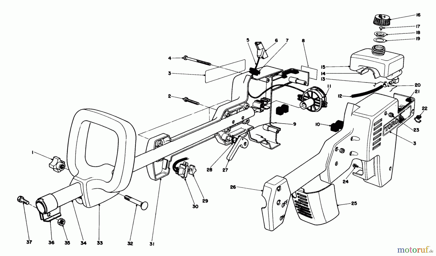  Toro Neu Trimmers, String/Brush 51613 (TC 350) - Toro TC 350 Gas Trimmer, 1983 (3000001-3999999) ENGINE HOUSING ASSEMBLY