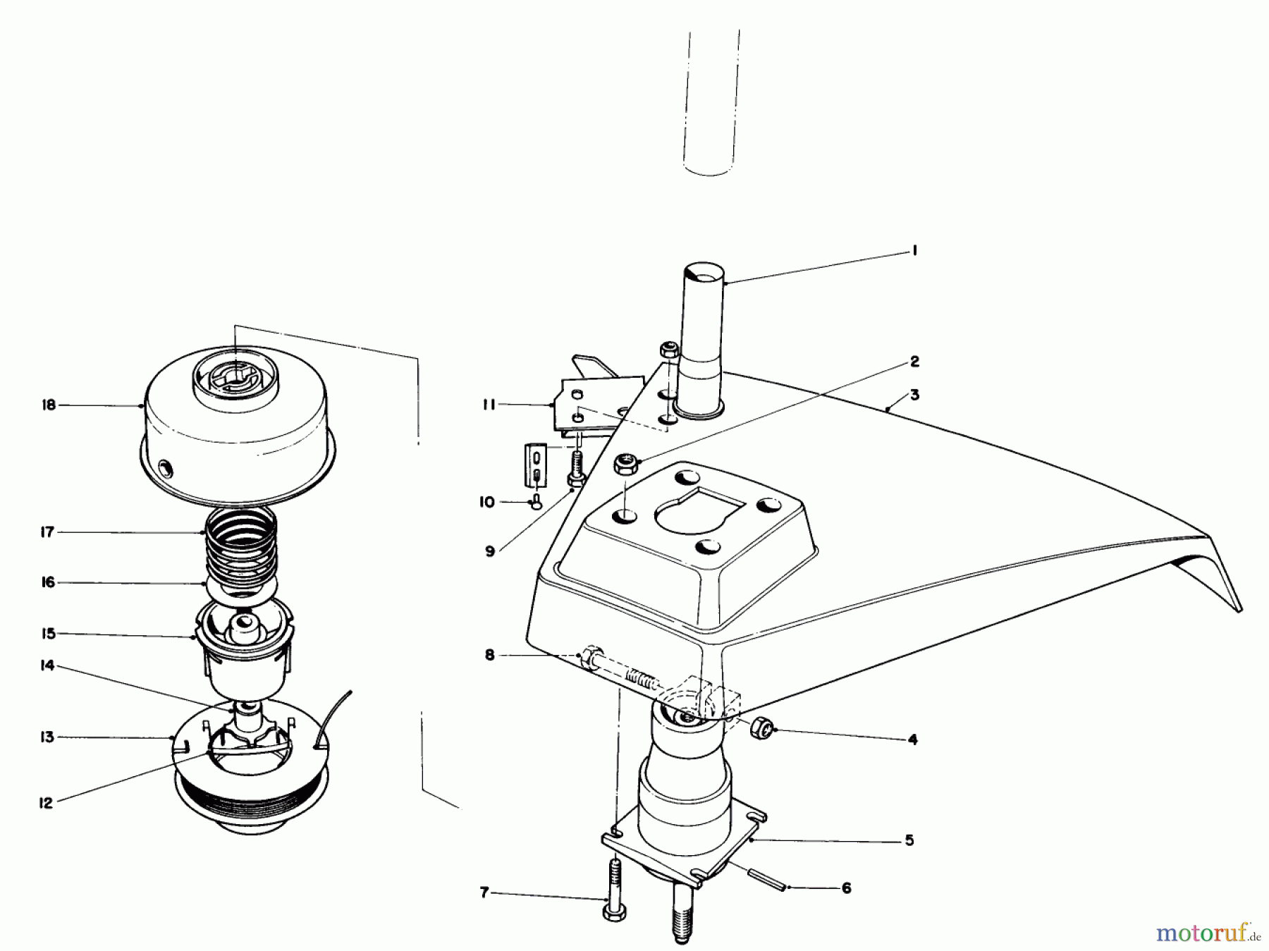 Toro Neu Trimmers, String/Brush 51613 (TC 350) - Toro TC 350 Gas Trimmer, 1983 (3000001-3999999) TRIMMER HEAD ASSEMBLY