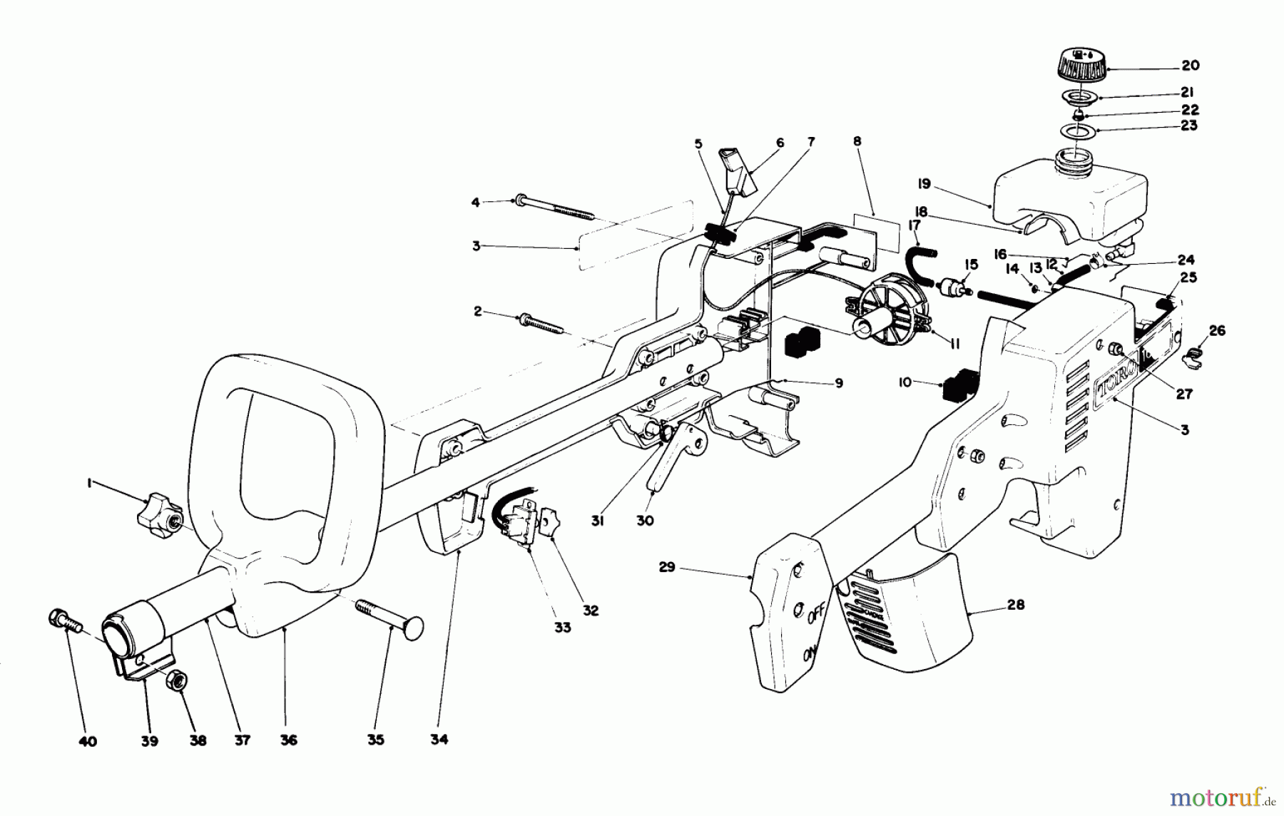  Toro Neu Trimmers, String/Brush 51613 (TC 350) - Toro TC 350 Gas Trimmer, 1984 (4000001-4999999) ENGINE HOUSING ASSEMBLY