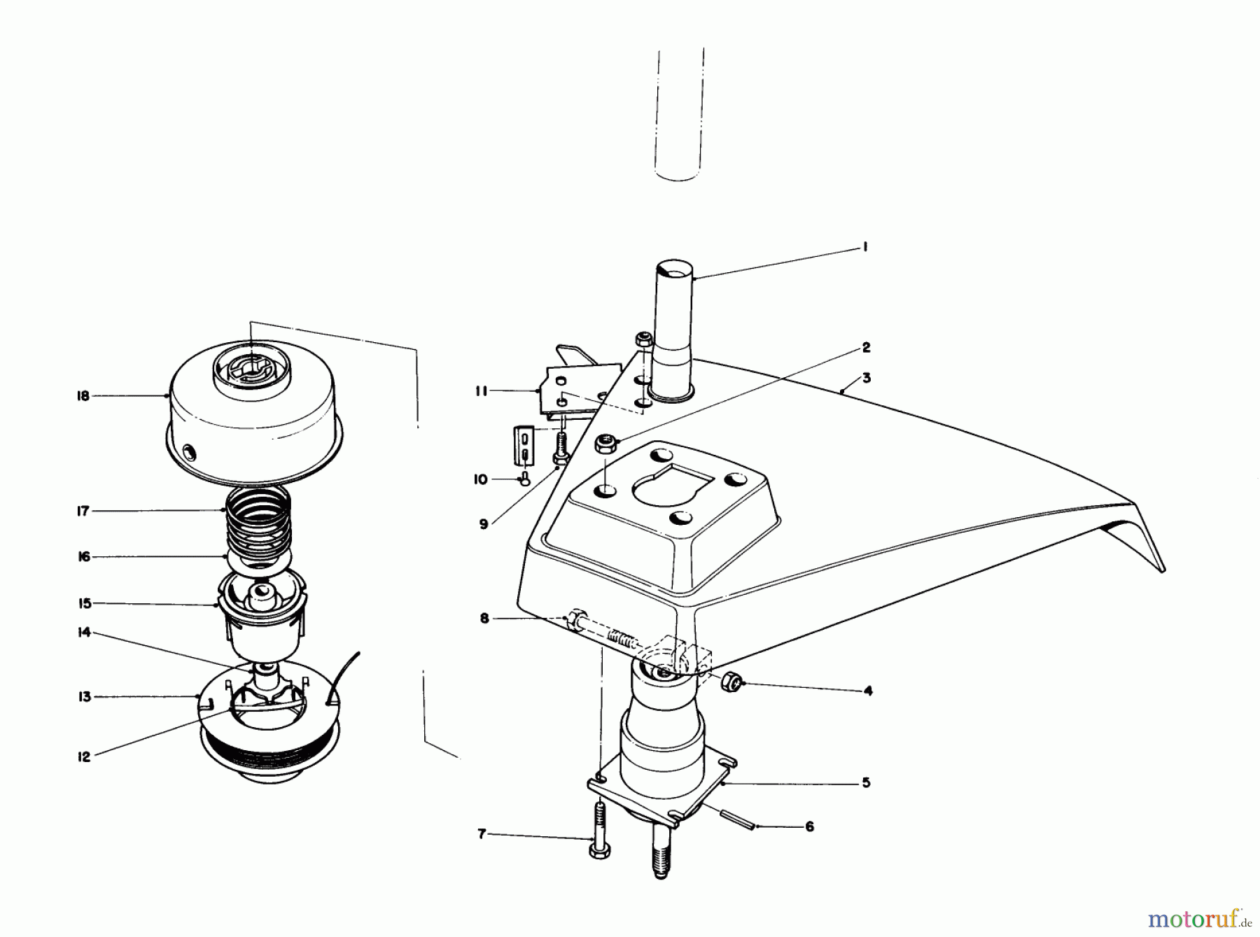 Toro Neu Trimmers, String/Brush 51613 (TC 350) - Toro TC 350 Gas Trimmer, 1984 (4000001-4999999) TRIMMER HEAD ASSEMBLY