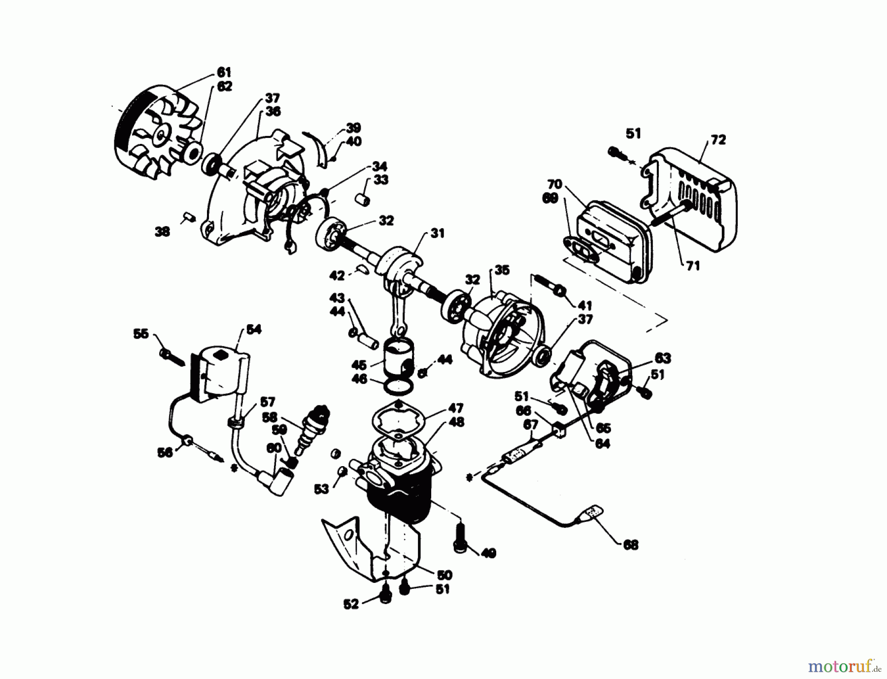 Toro Neu Trimmers, String/Brush 51625 - Toro Gas Trimmer/Weeder, 1979 (9000001-9999999) ENGINE ASSEMBLY