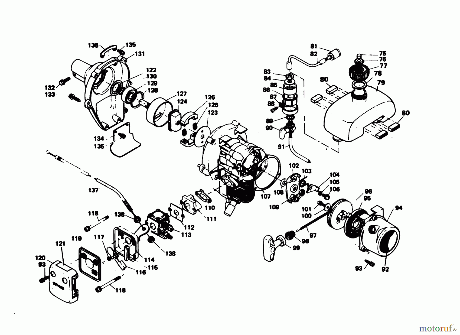 Toro Neu Trimmers, String/Brush 51625 - Toro Gas Trimmer/Weeder, 1979 (9000001-9999999) FUEL TANK ASSEMBLY