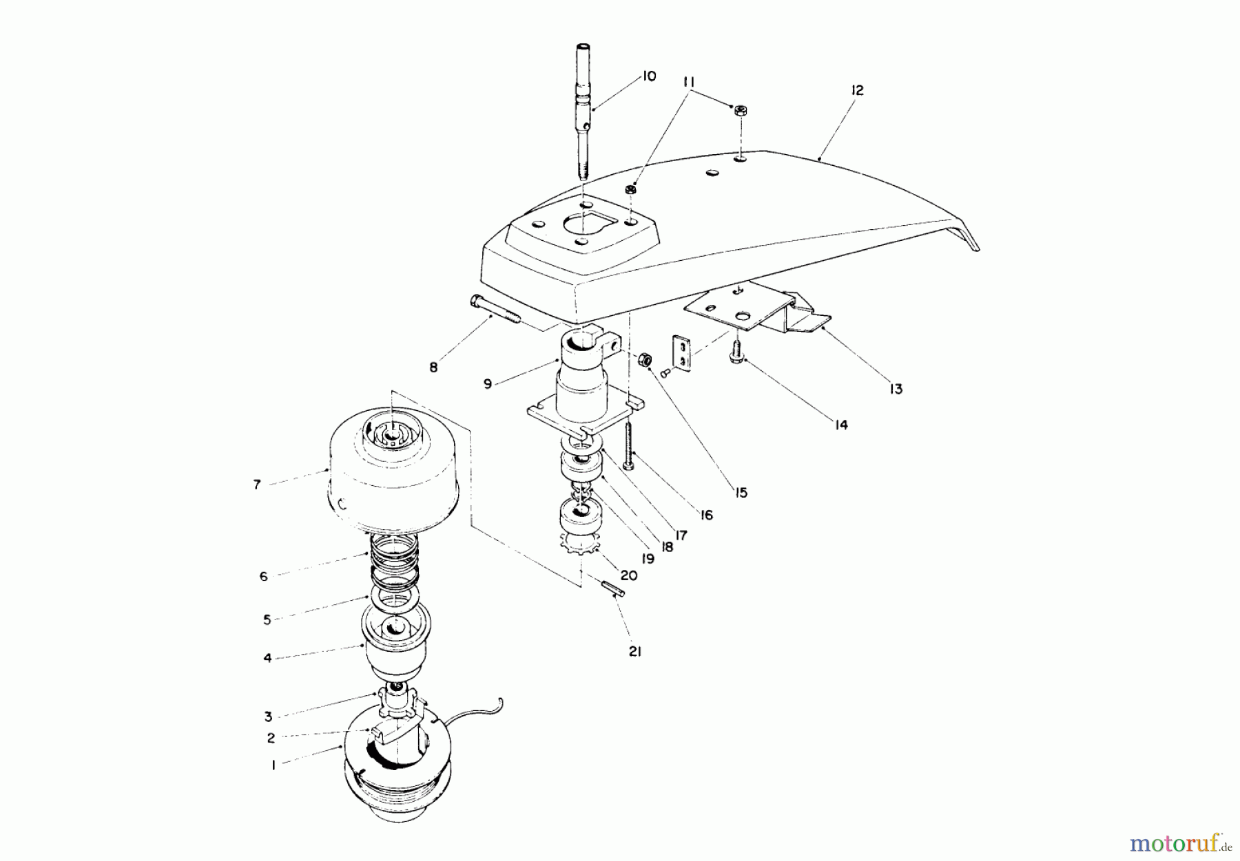 Toro Neu Trimmers, String/Brush 51628 (TC 1800) - Toro TC 1800 Gas Trimmer, 1989 (9000001-9999999) TRIMMER HEAD ASSEMBLY