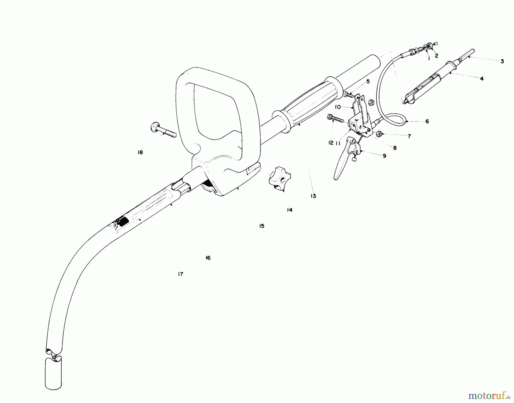 Toro Neu Trimmers, String/Brush 51635 (Toro 1700) - Toro 1700 Gas Trimmer, 1981 (1000001-1999999) HANDLE ASSEMBLY