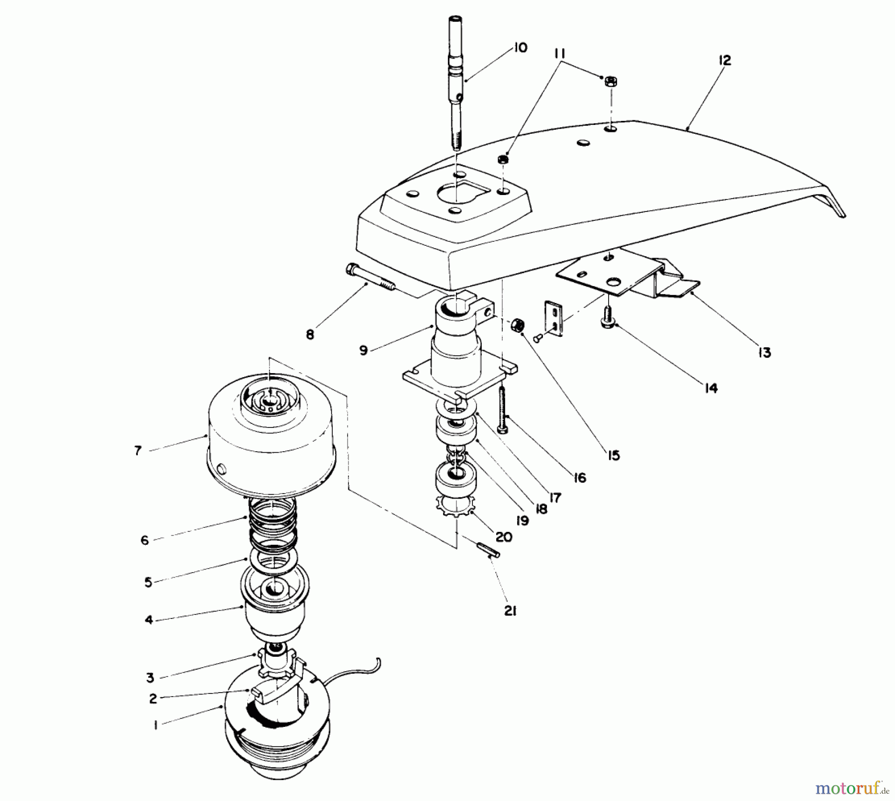 Toro Neu Trimmers, String/Brush 51637 (TC 2010) - Toro TC 2010 Gas Trimmer, 1990 (0000001-0999999) TRIMMER HEAD ASSEMBLY
