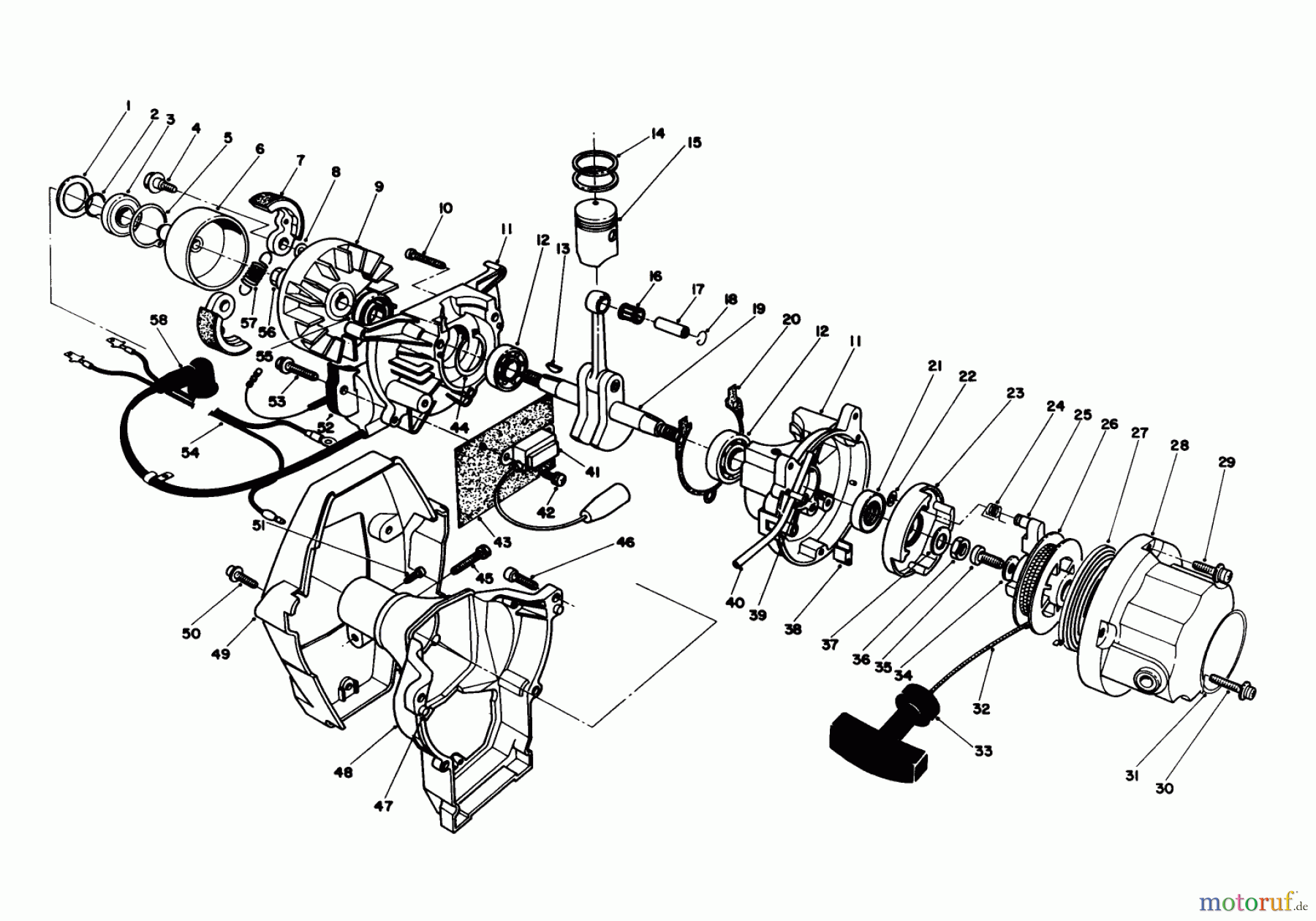 Toro Neu Trimmers, String/Brush 51641 (TC 1000) - Toro TC 1000 Gas Trimmer, 1985 (5000001-5999999) ENGINE ASSEMBLY