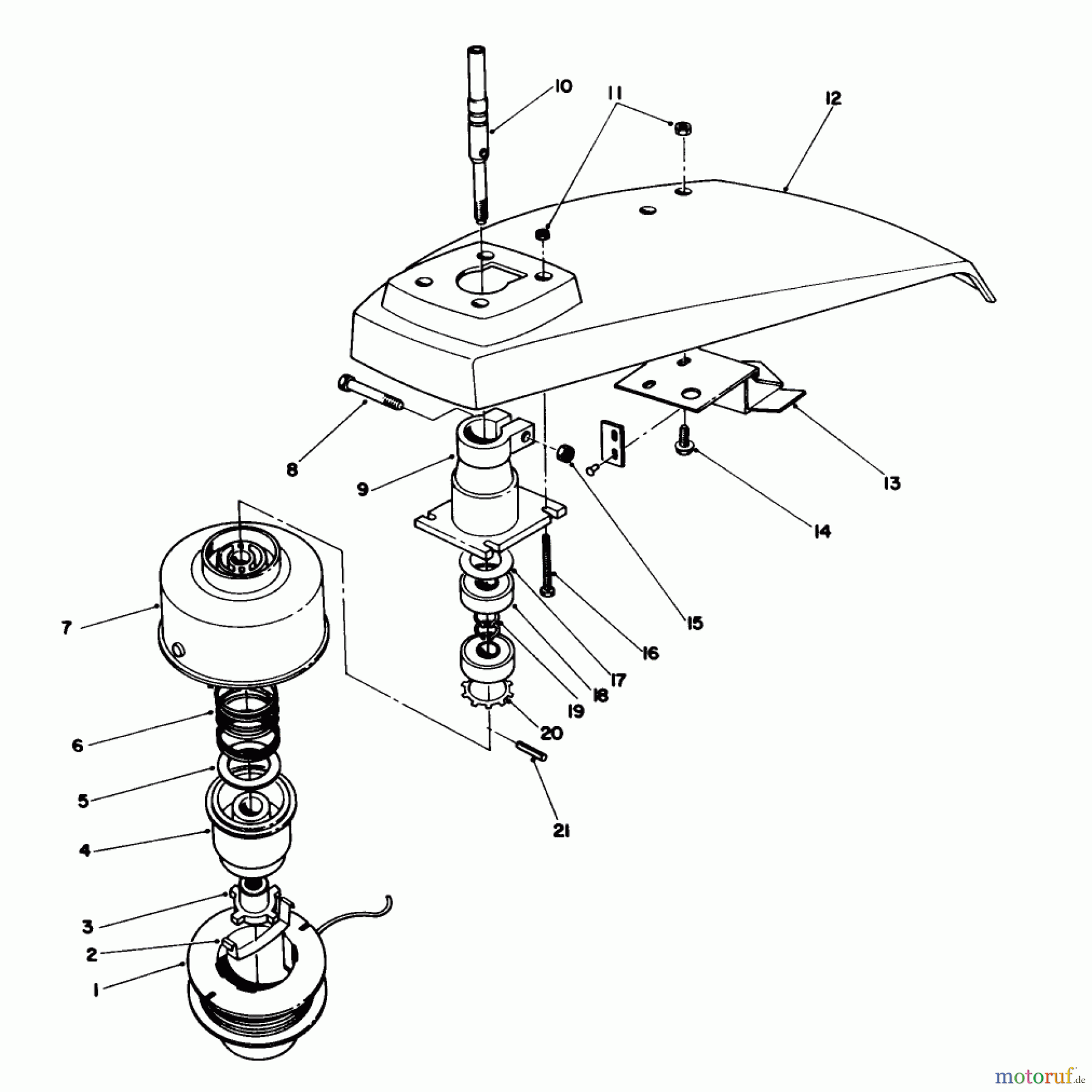 Toro Neu Trimmers, String/Brush 51641 (TC 1000) - Toro TC 1000 Gas Trimmer, 1985 (5000001-5999999) TRIMMER HEAD ASSEMBLY