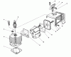 Toro 51641 (TC 1000) - TC 1000 Gas Trimmer, 1986 (6000001-6999999) Ersatzteile CYLINDER & MUFFLER ASSEMBLY
