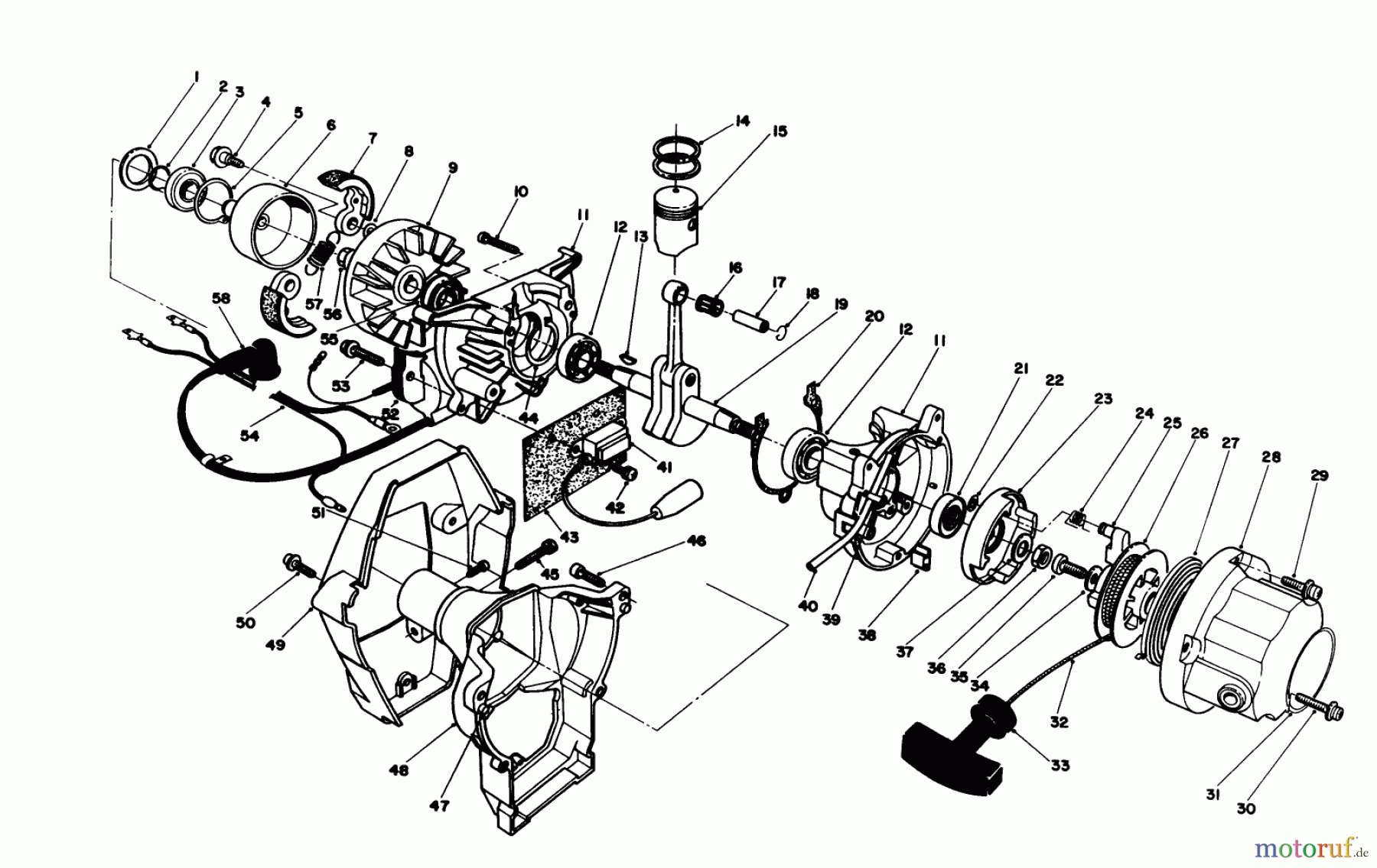Toro Neu Trimmers, String/Brush 51641 (TC 1000) - Toro TC 1000 Gas Trimmer, 1986 (6000001-6999999) ENGINE ASSEMBLY