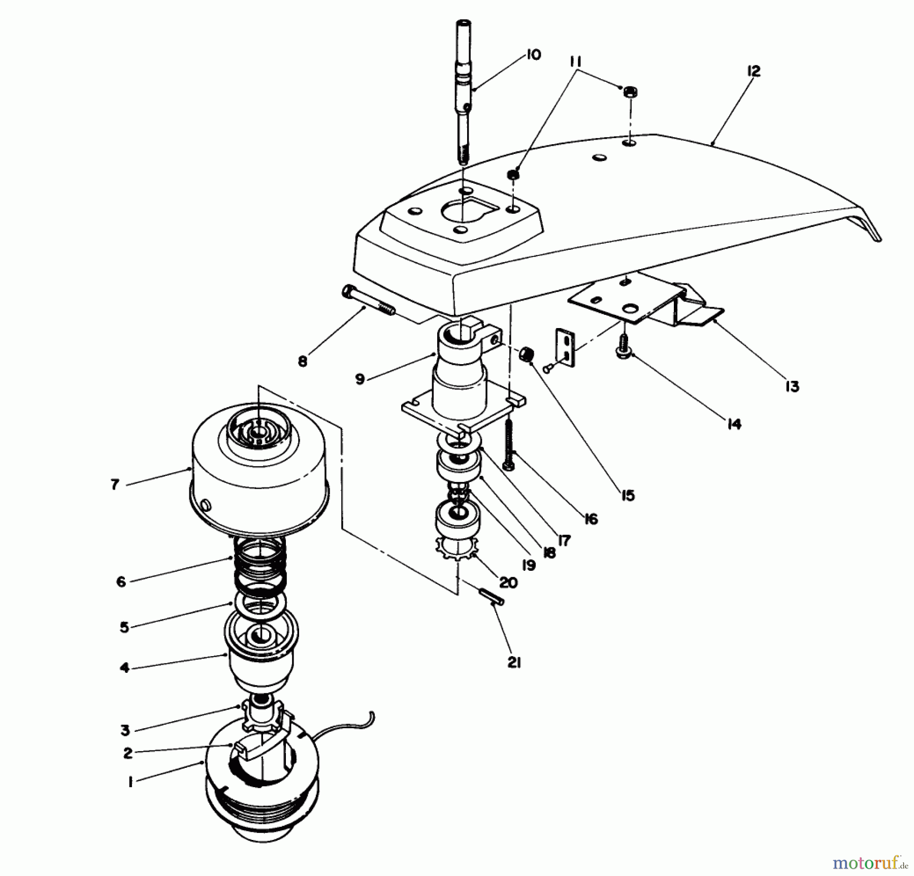 Toro Neu Trimmers, String/Brush 51641 (TC 1000) - Toro TC 1000 Gas Trimmer, 1986 (6000001-6999999) TRIMMER HEAD ASSEMBLY