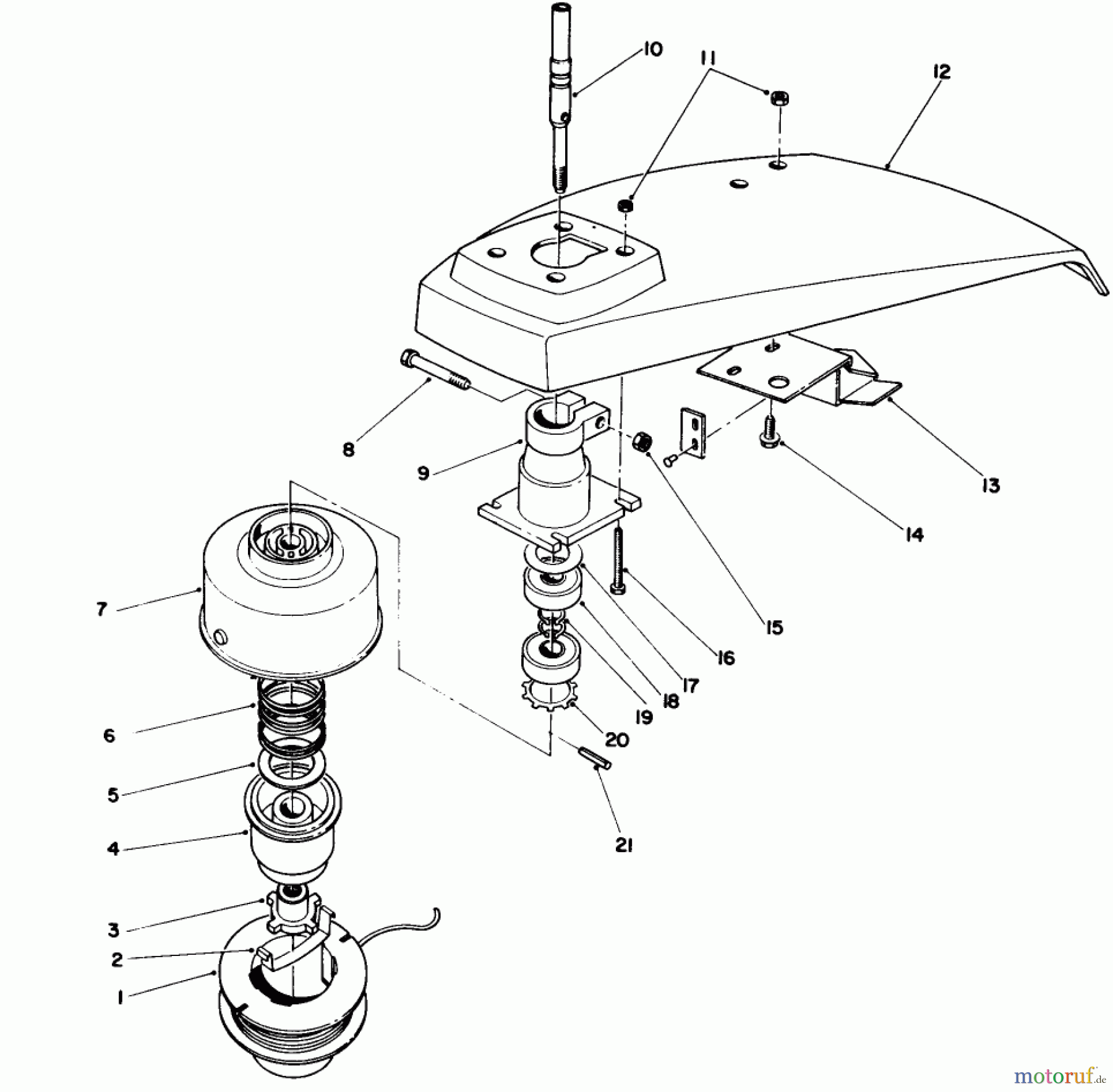 Toro Neu Trimmers, String/Brush 51642 (TC 2000) - Toro TC 2000 Gas Trimmer, 1987 (7000001-7999999) TRIMMER HEAD ASSEMBLY