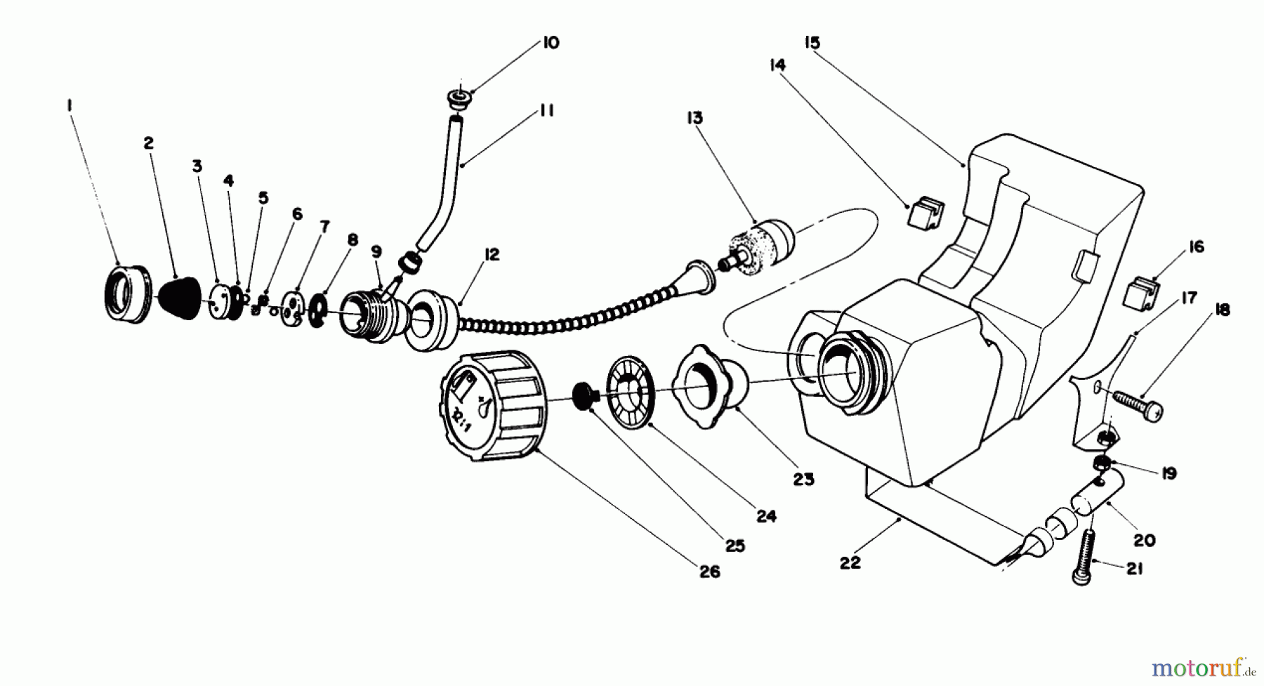  Toro Neu Trimmers, String/Brush 51643 (TC 3000) - Toro TC 3000 Gas Trimmer, 1986 (6000001-6999999) FUEL TANK ASSEMBLY