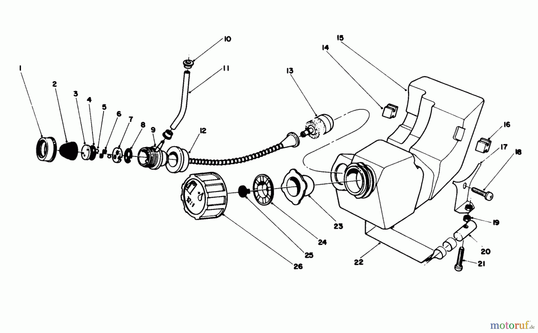 Toro Neu Trimmers, String/Brush 51644 (TC 4000) - Toro TC 4000 Gas Trimmer, 1985 (5000001-5999999) FUEL TANK ASSEMBLY