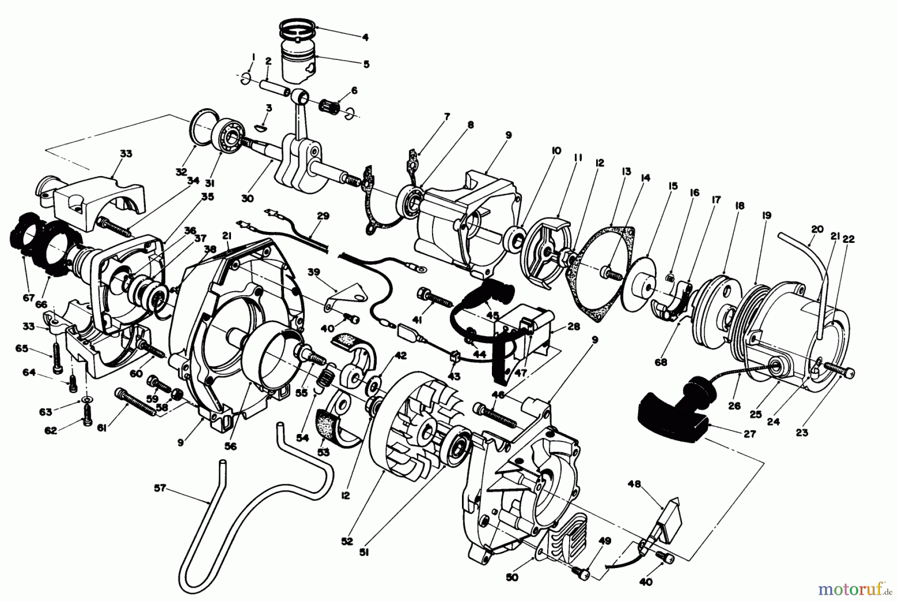 Toro Neu Trimmers, String/Brush 51644 (TC 4000) - Toro TC 4000 Gas Trimmer, 1987 (7000001-7999999) ENGINE ASSEMBLY